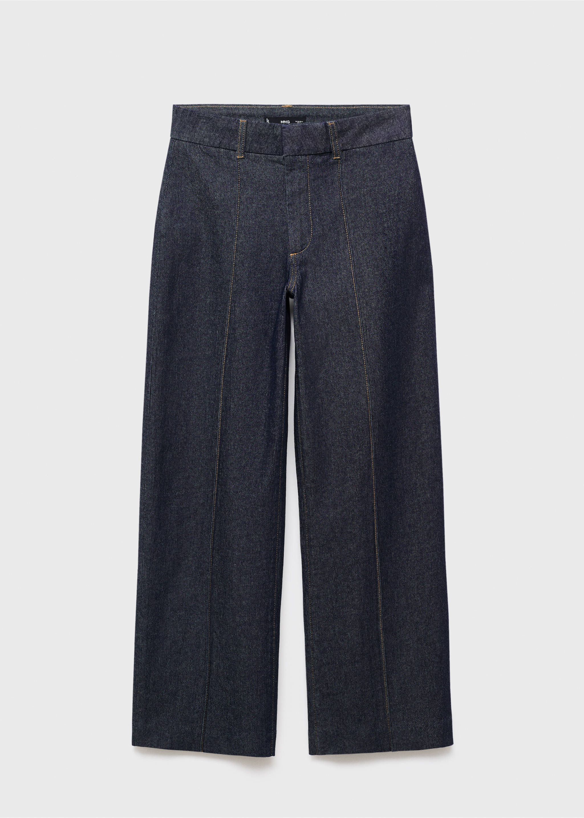 High-waisted culotte jeans with stitching - Article without model, Open Blue. Ref: 17015803-00.