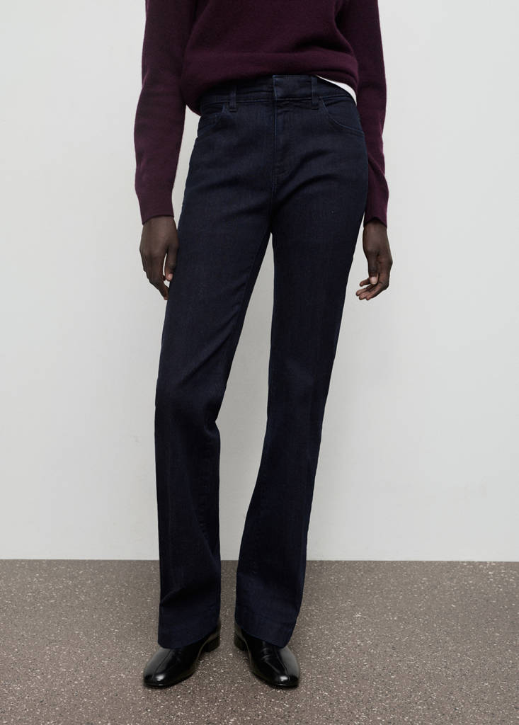 Flare jeans mid rise rinse wash — Open Blue