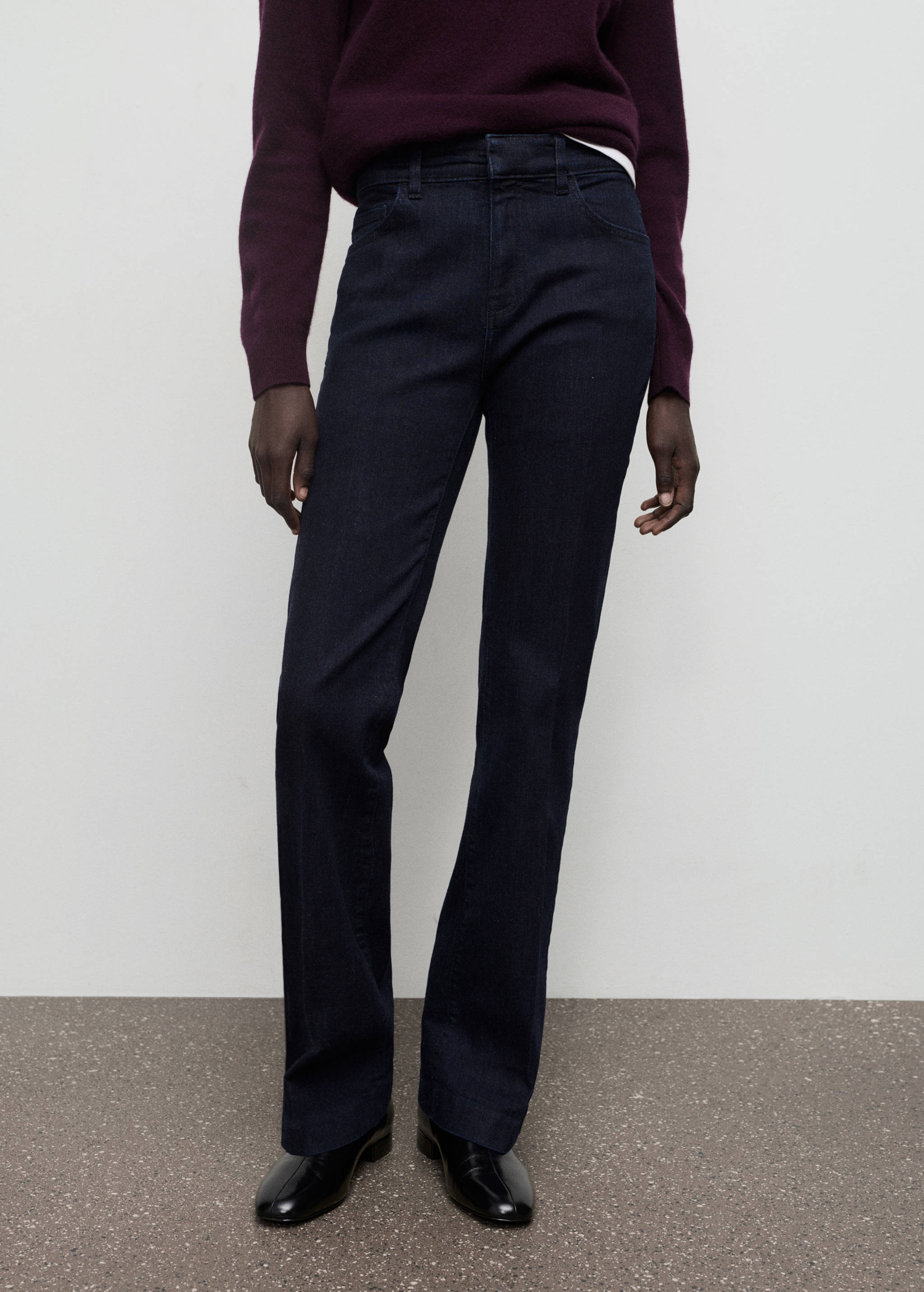 Jean flare taille normale rinse wash - Plan moyen