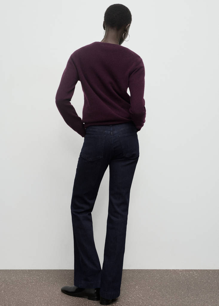 Flare jeans mid rise rinse wash — Open Blue