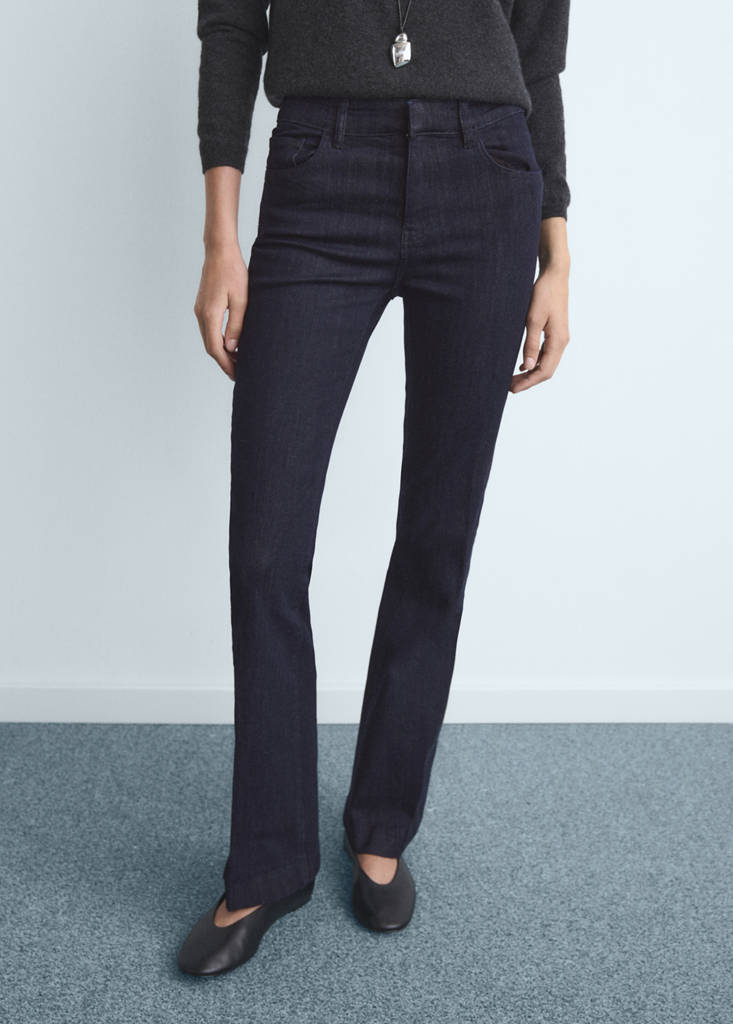 Flare jeans mid rise rinse wash — Open Blue