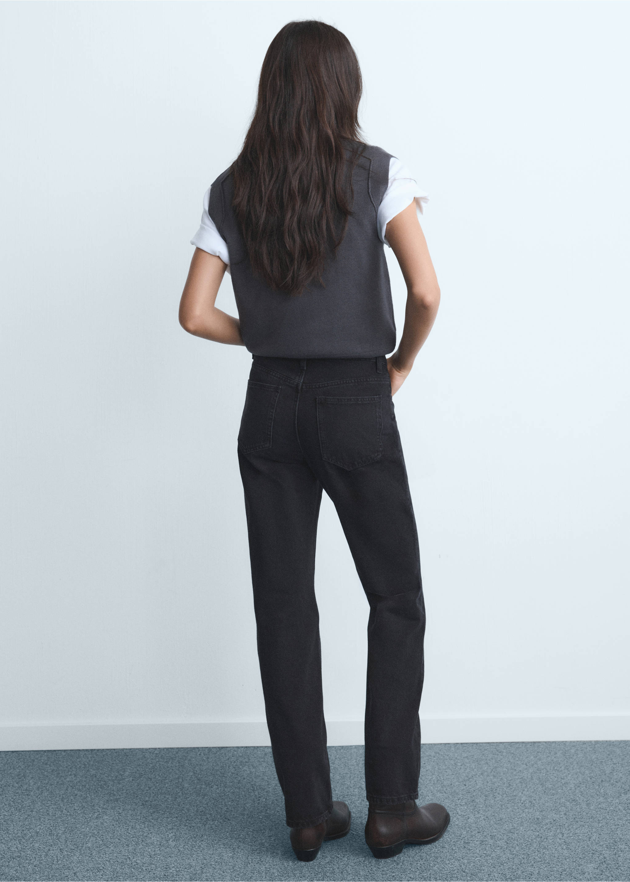 Jean Matilda droit taille normale - Verso de l’article, Black denim. Ref: 17015808-00.