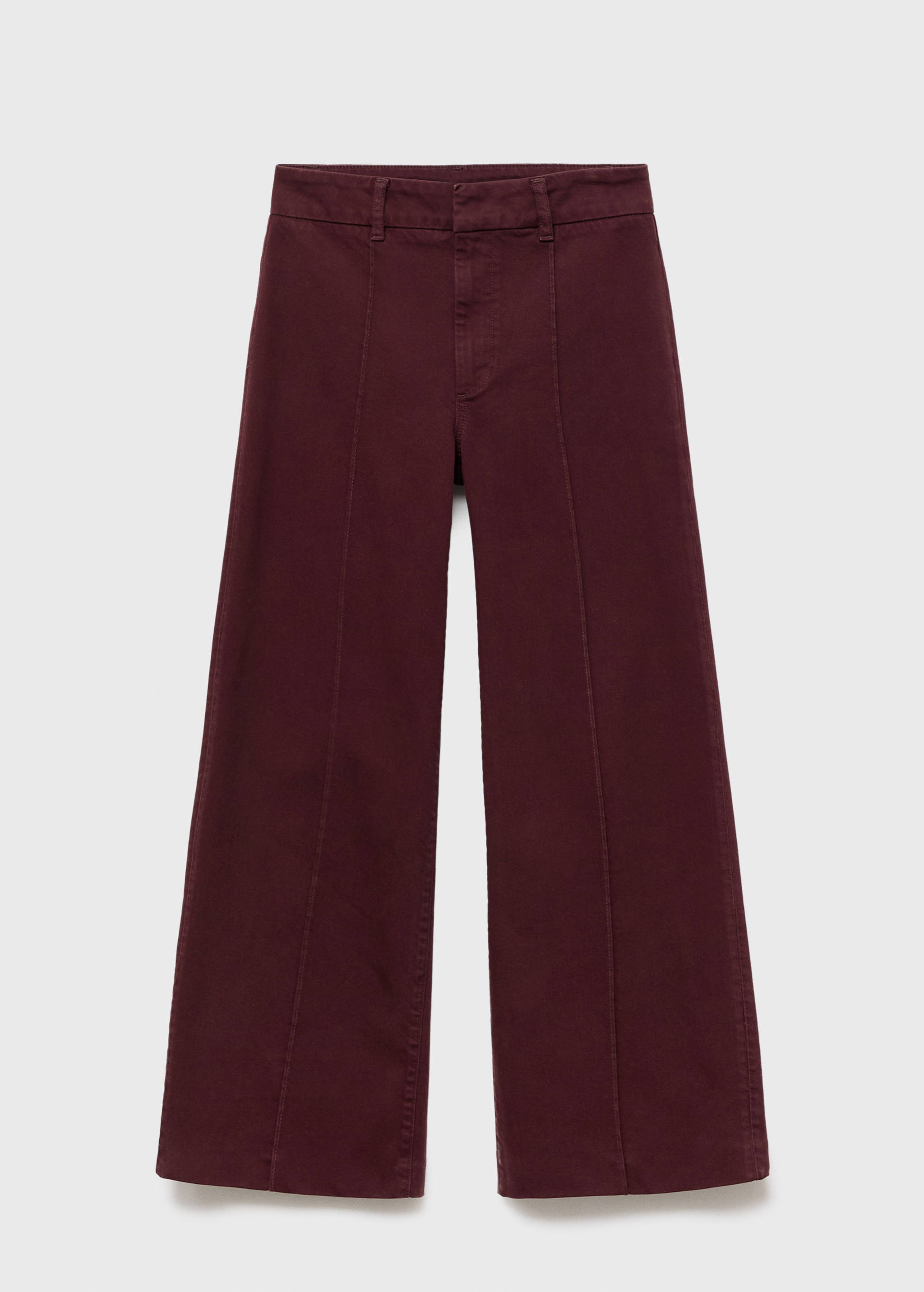 جينز واسع الساق بخصر عالي مع تفاصيل الخياطة - منتج دون نموذج