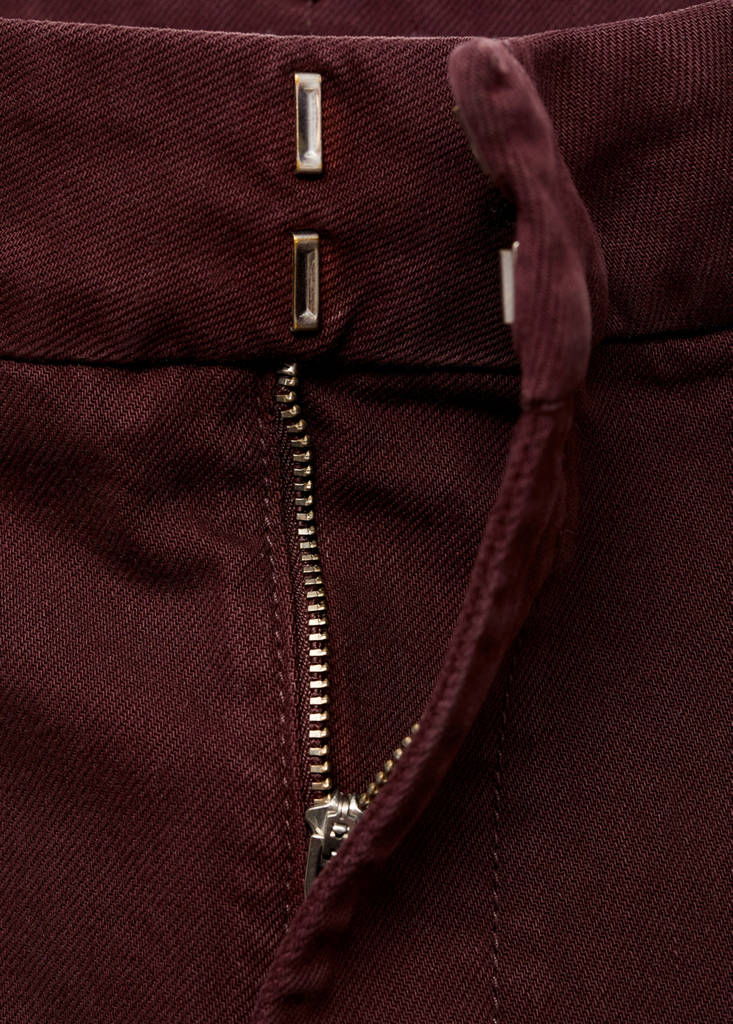 High-waisted wide leg jeans with stitching — Wine