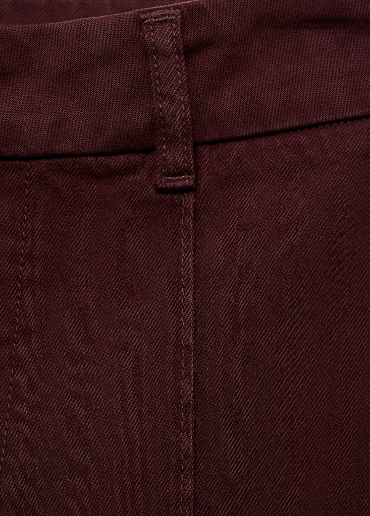 High-waisted wide leg jeans with stitching — Wine