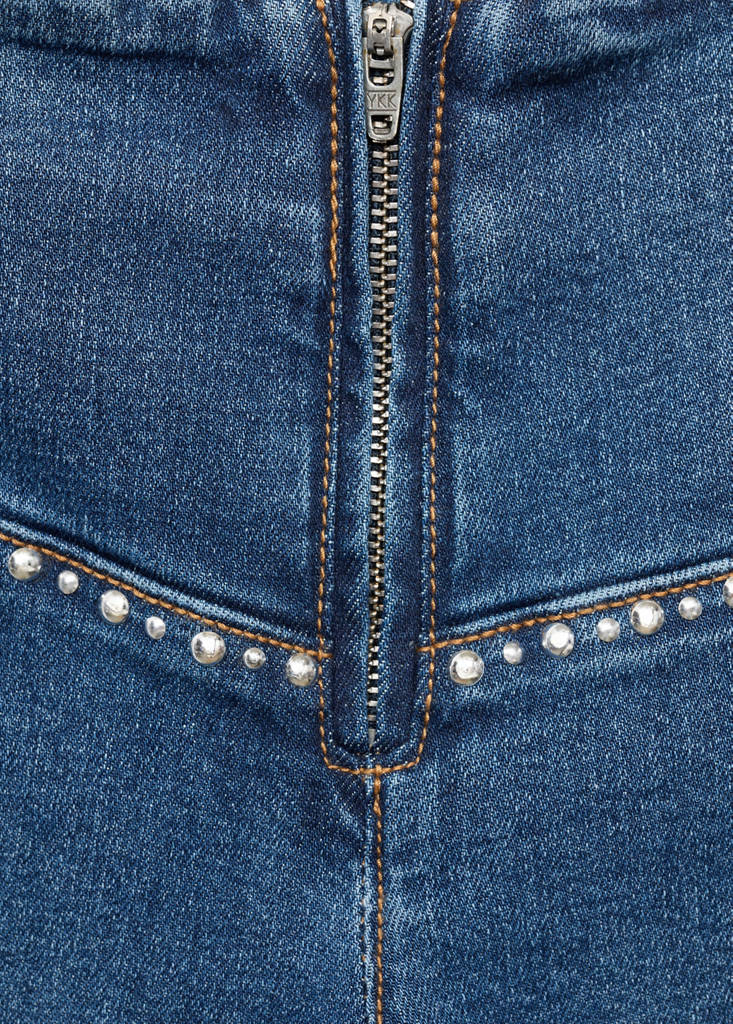 Low-waist studded jeans — Dark Blue