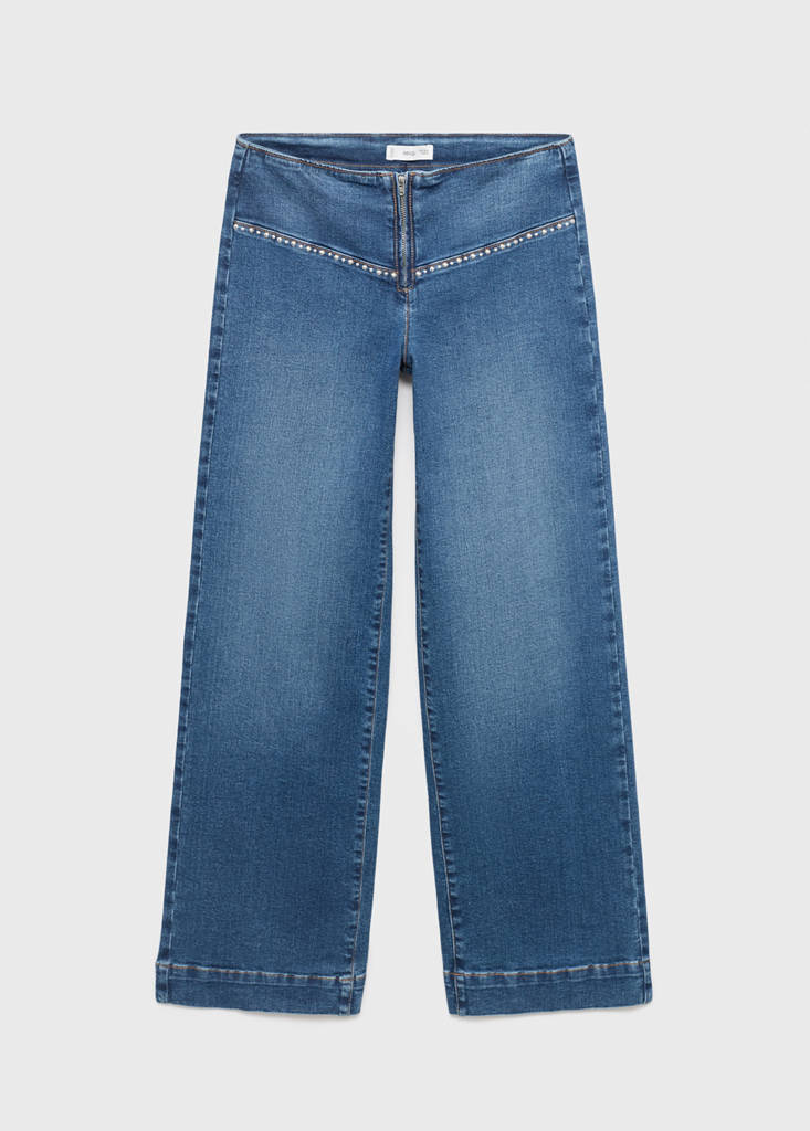 Low-waist studded jeans — Dark Blue