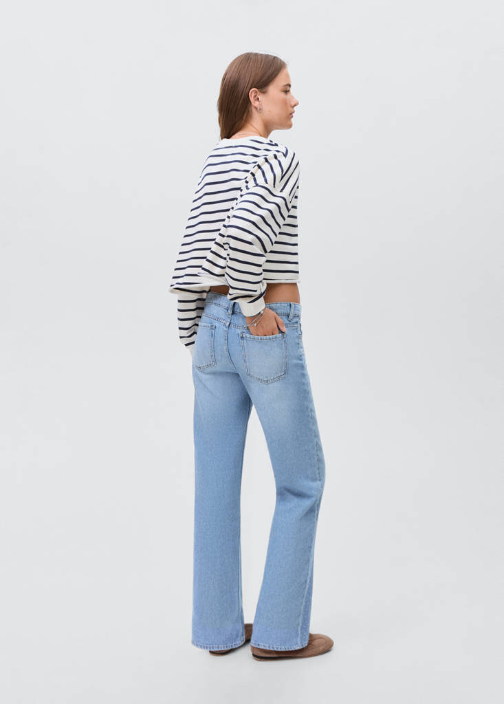 Straight-fit jeans with rhinestones — Light Blue