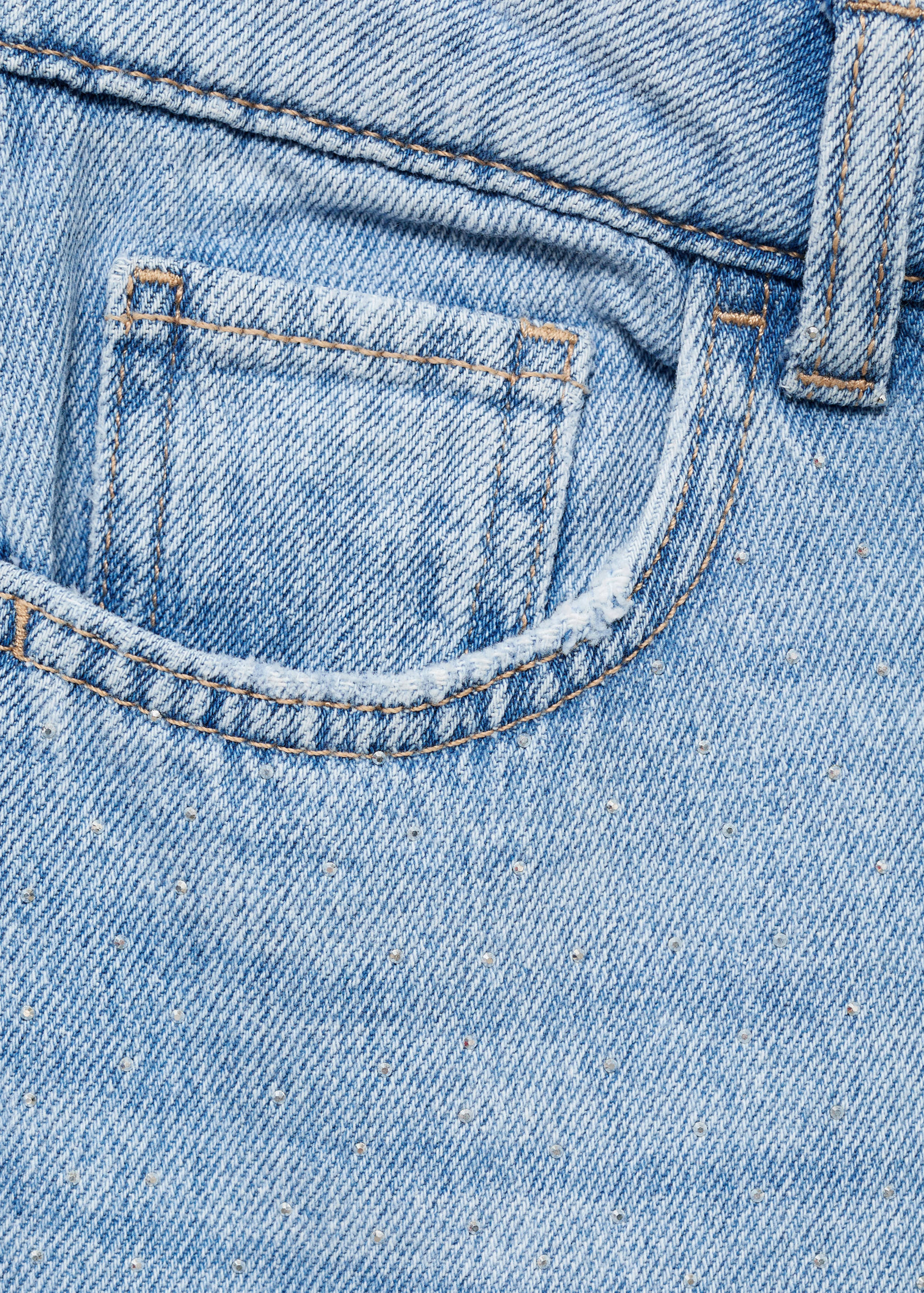 Straight-fit jeans with rhinestones - Details of the article 0