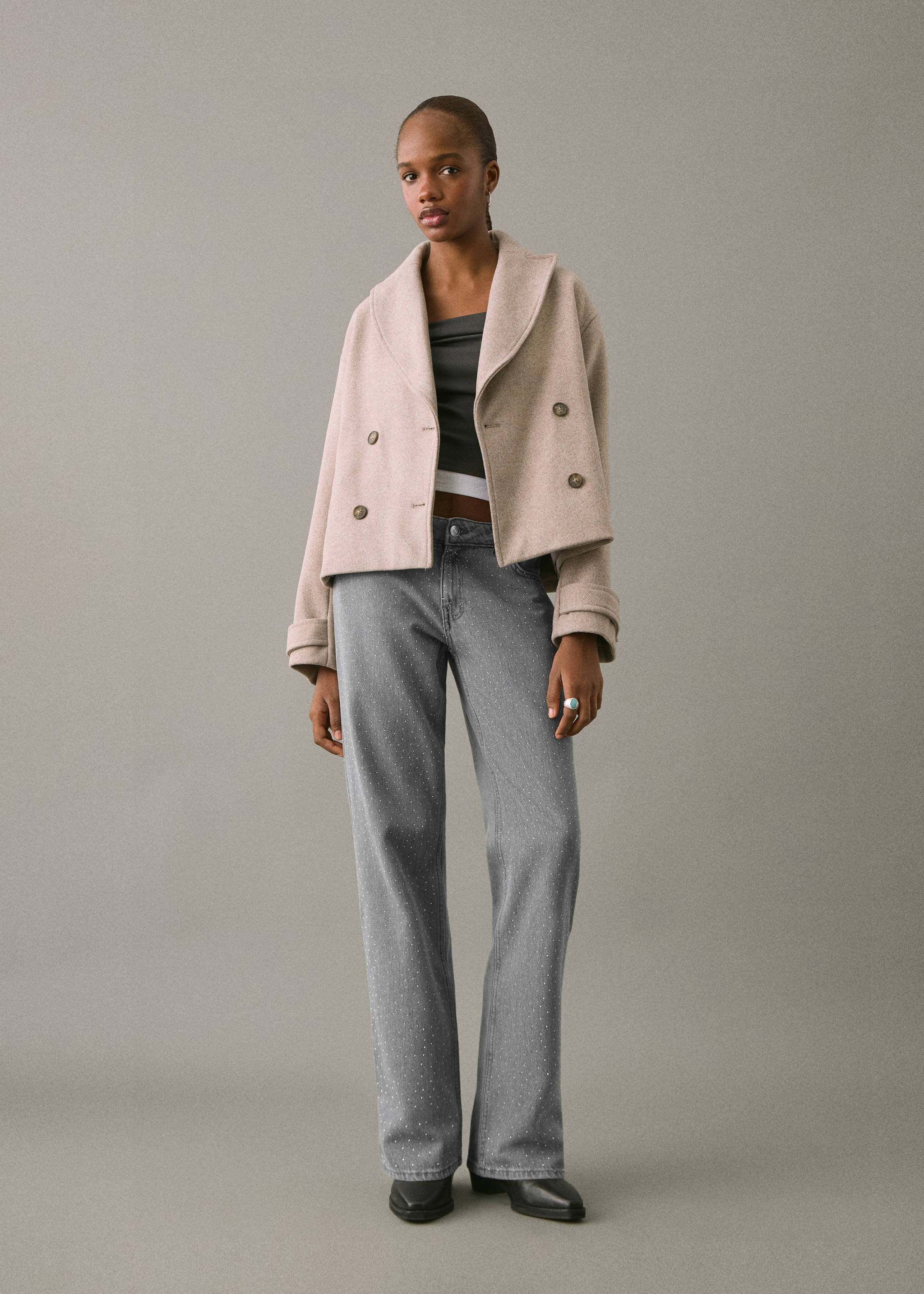 Gerade Jeans mit Strass - Allgemeine Ansicht