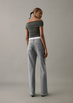 Straight-fit jeans with rhinestones — Denim Grey 8