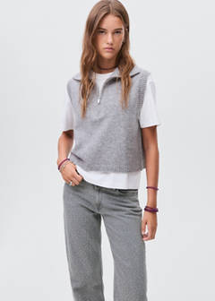 Straight-fit jeans with rhinestones — Denim Grey 4