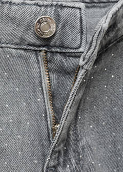 Straight-fit jeans with rhinestones — Denim Grey 7