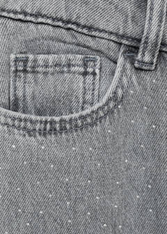 Straight-fit jeans with rhinestones — Denim Grey 9