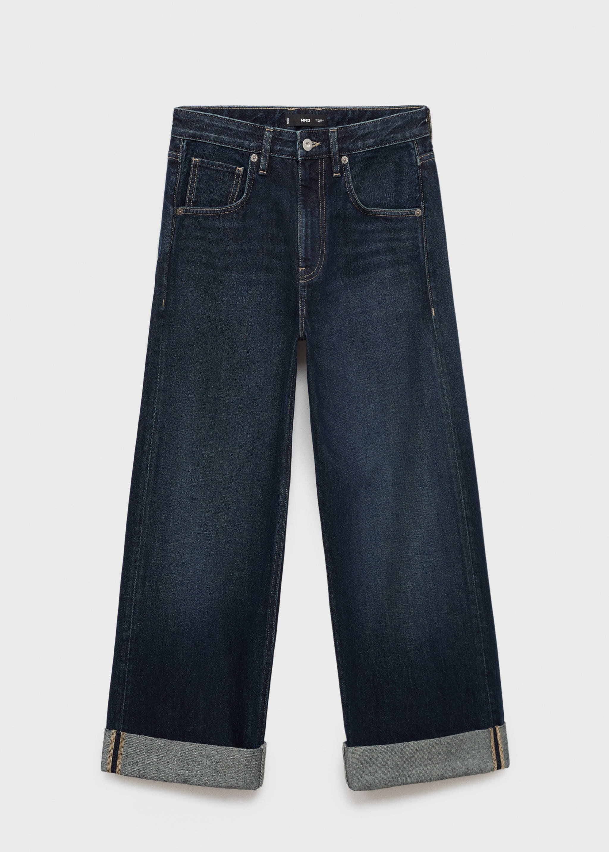 Wide leg jeans with turn-up hem - Article without model