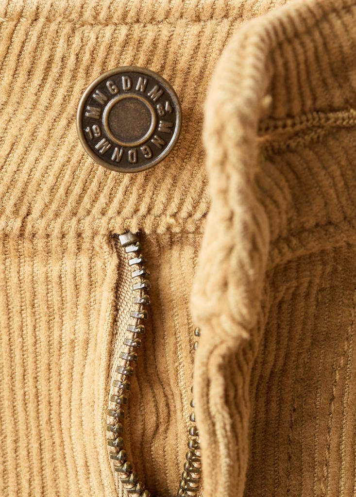 Wide leg low-rise corduroy jeans — Caramel
