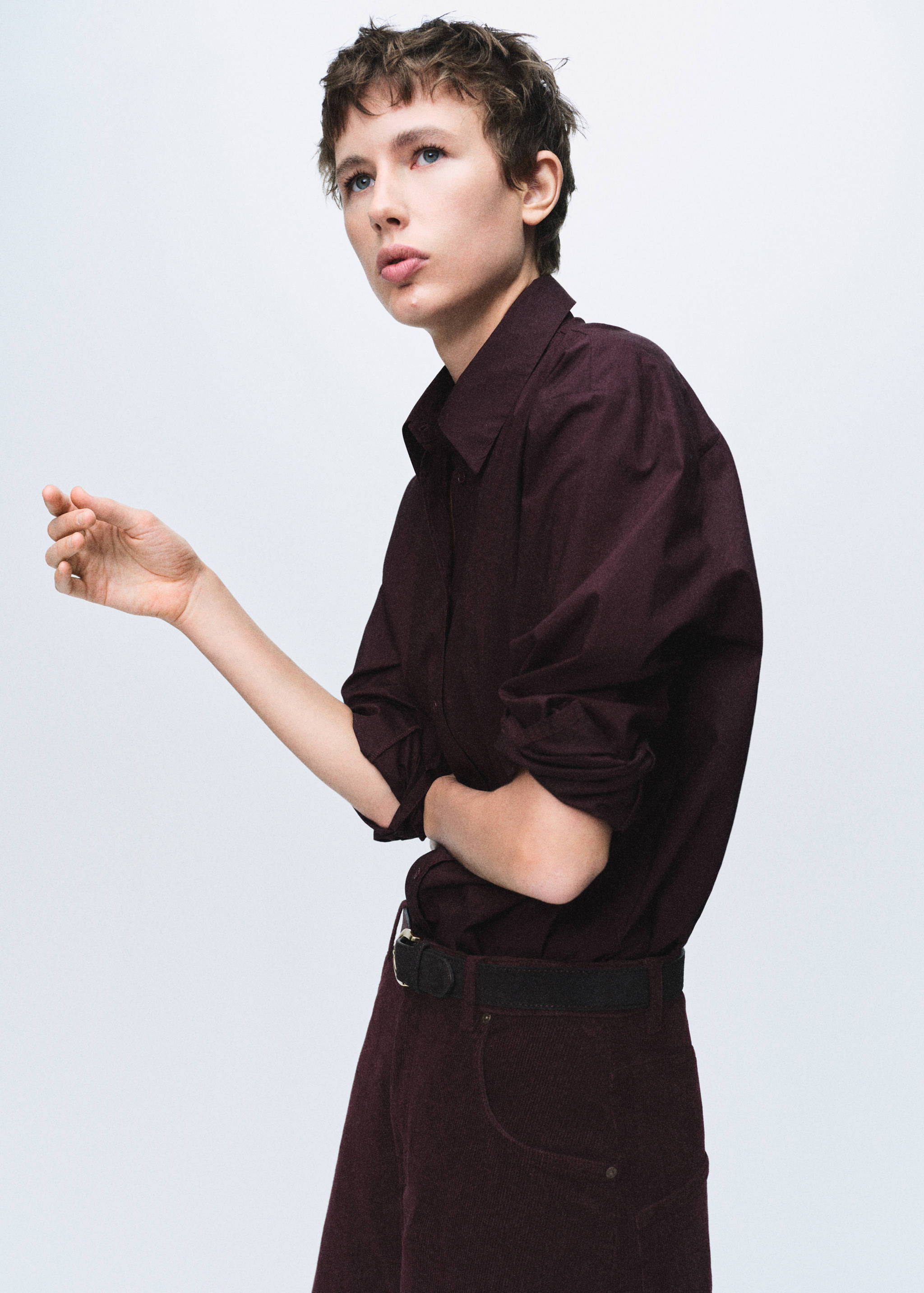 Wide leg low-rise corduroy jeans - Details of the article 1