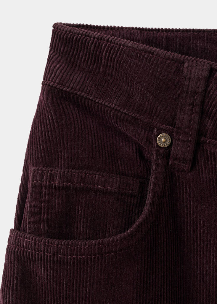 Wide leg low-rise corduroy jeans — Wine