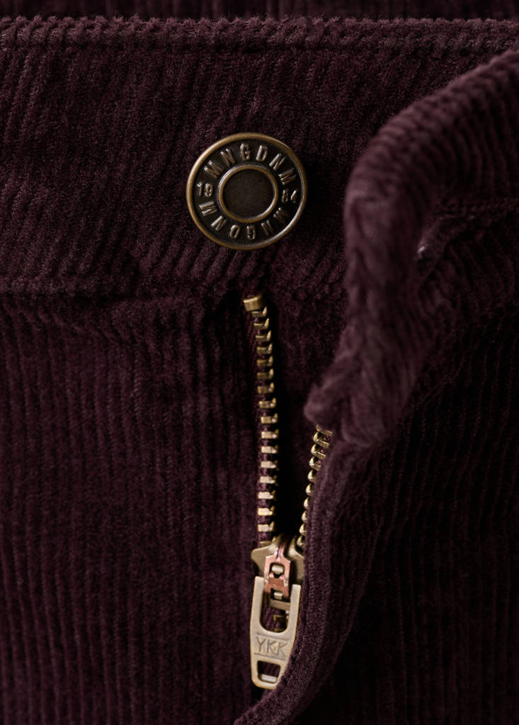 Wide leg low-rise corduroy jeans — Wine