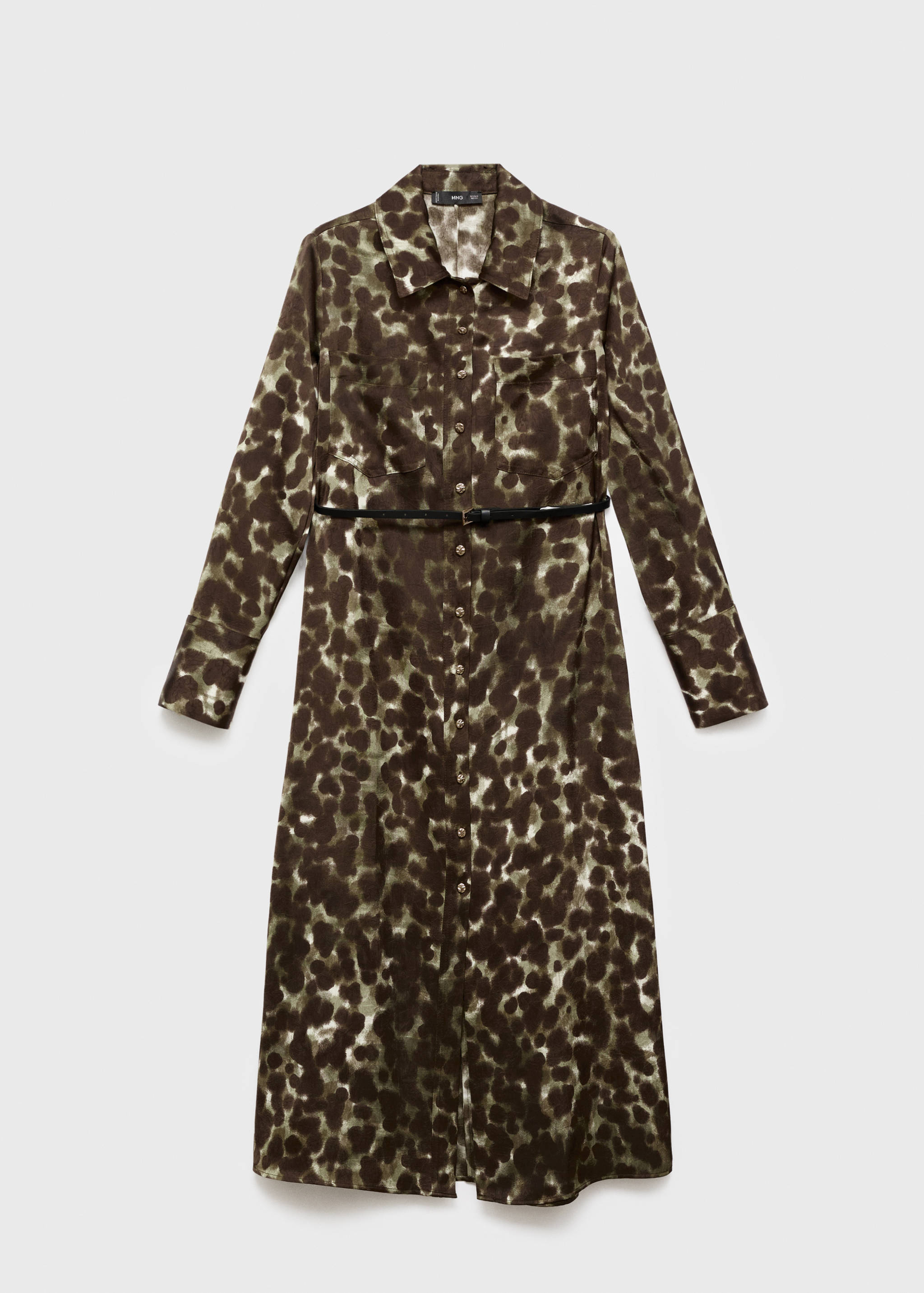 Printed shirt dress with belt - Article without model