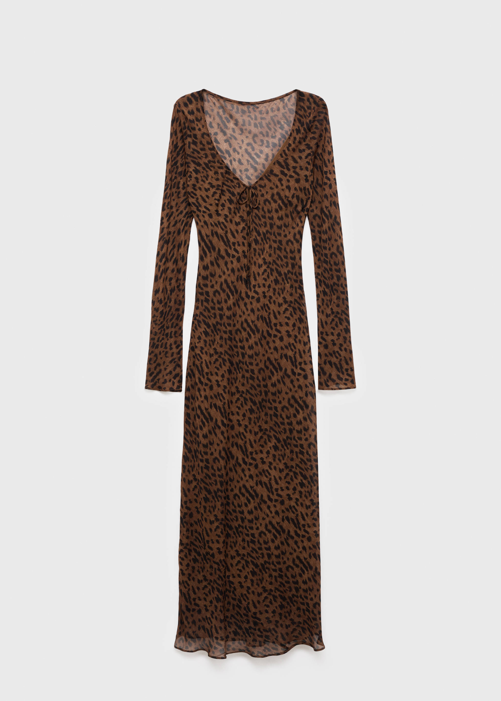 Long-sleeved leopard-print dress - Article without model