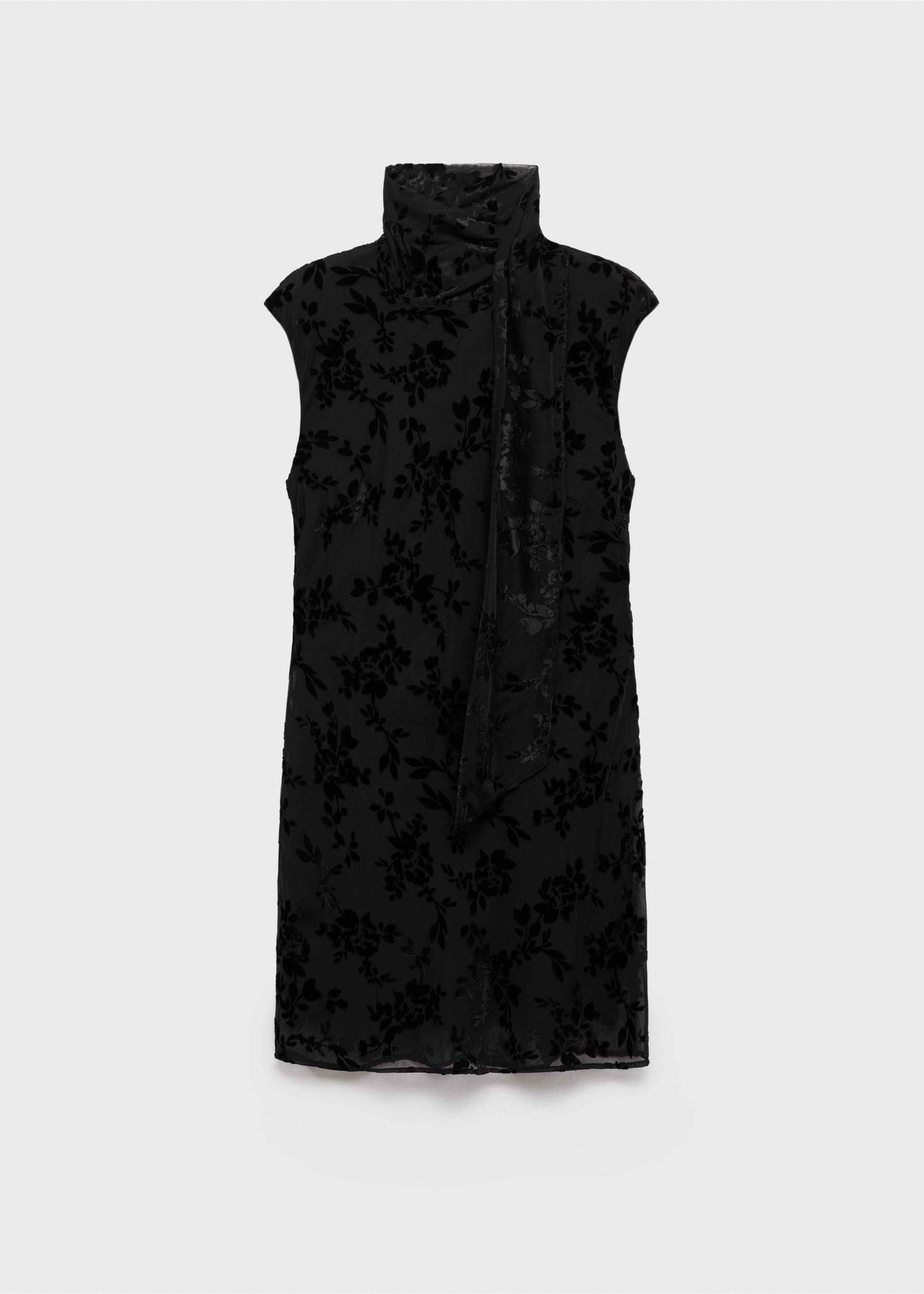 Floral jacquard foulard dress - Article without model, Black. Ref: 17015826-00.