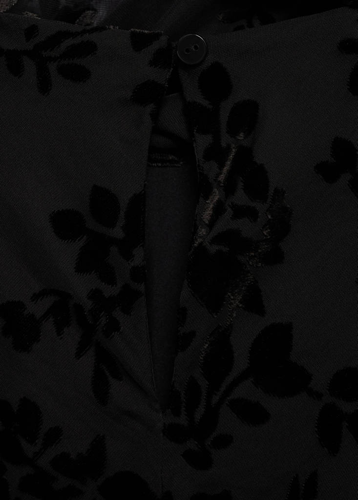 Floral jacquard foulard dress — Black