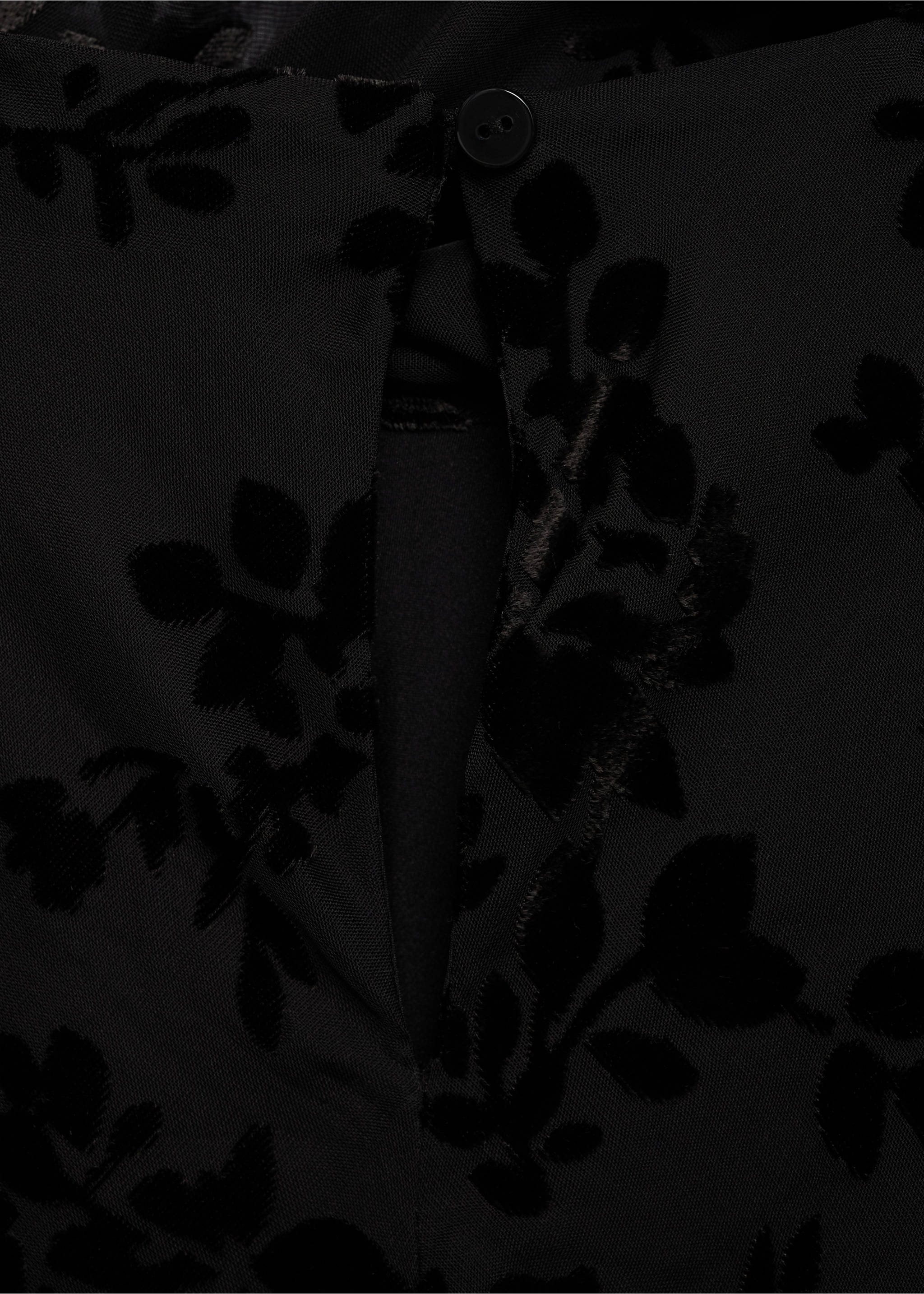 Floral jacquard foulard dress - Details of the article 8, Black. Ref: 17015826-00.