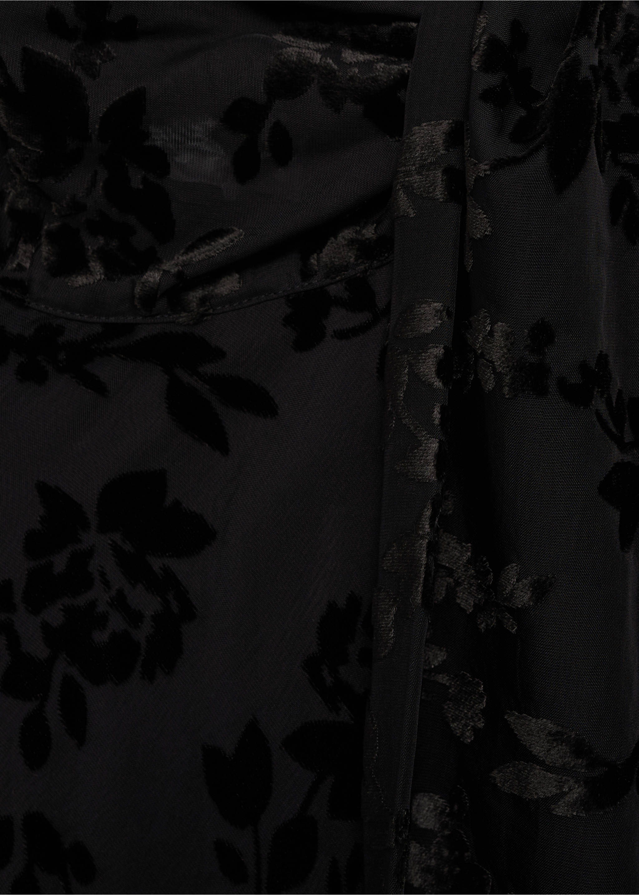 Floral jacquard foulard dress - Details of the article 0, Black. Ref: 17015826-00.