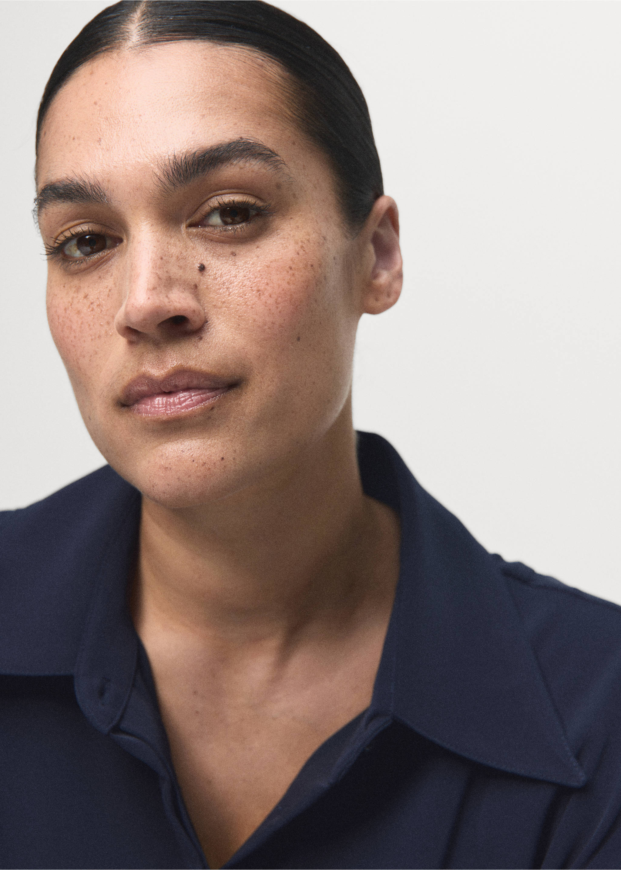 Belt shirt dress - Details of the article 4, Navy. Ref: 17015828-00.