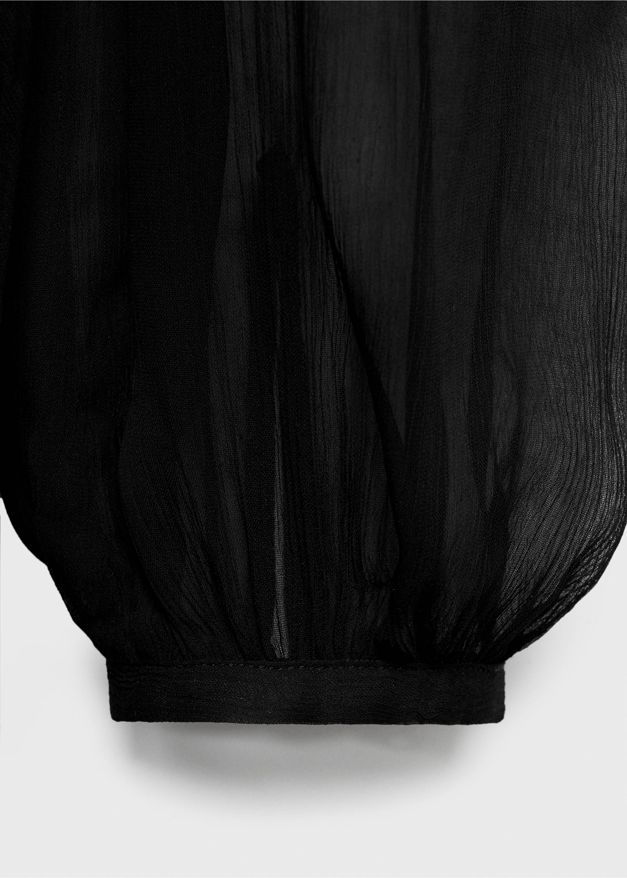 Puff-sleeved chiffon dress - Details of the article 0, Black. Ref: 17015830-00.