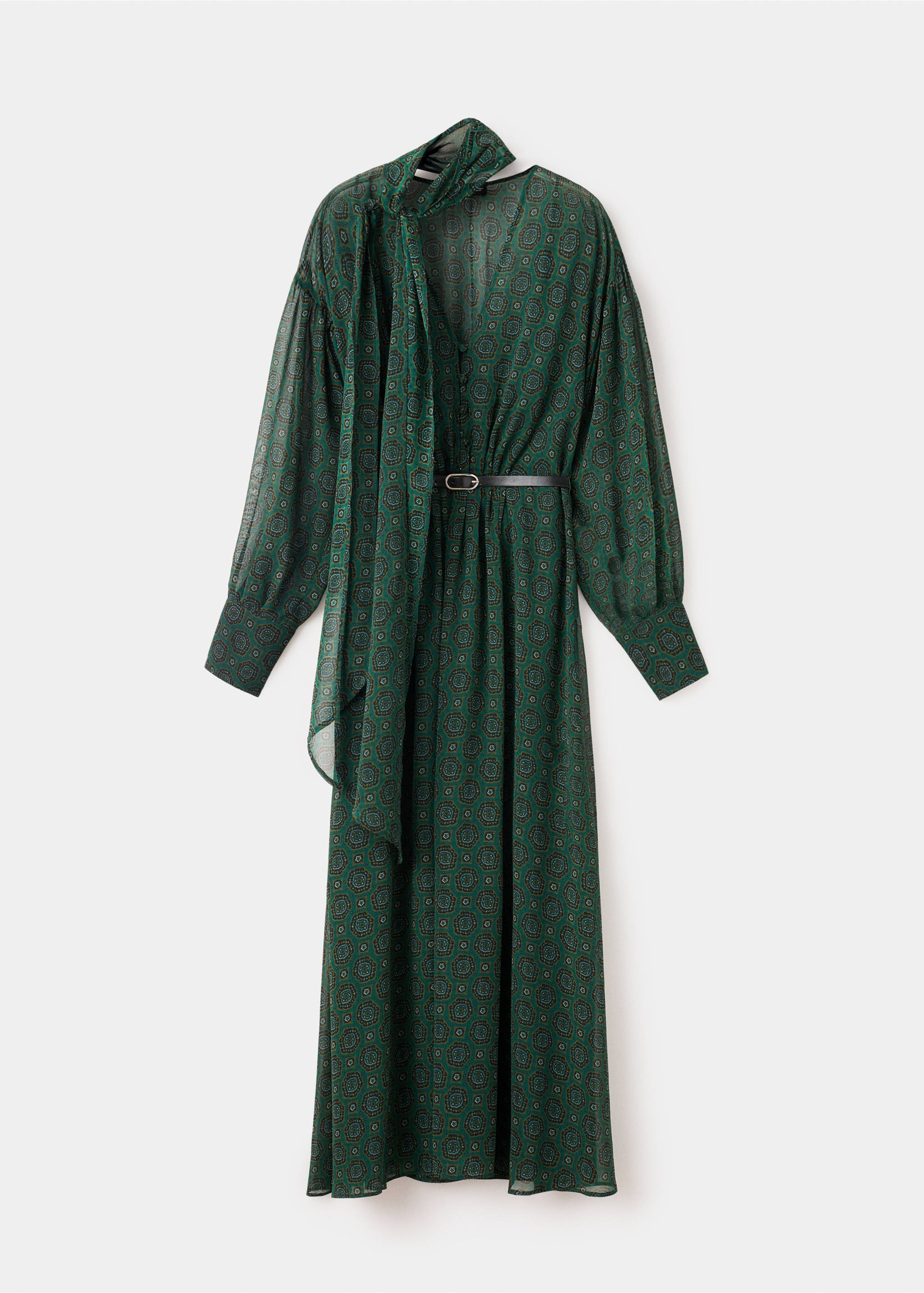 Robe imprimée avec foulard - Article sans modèle, Vert. Ref: 17015834-00.