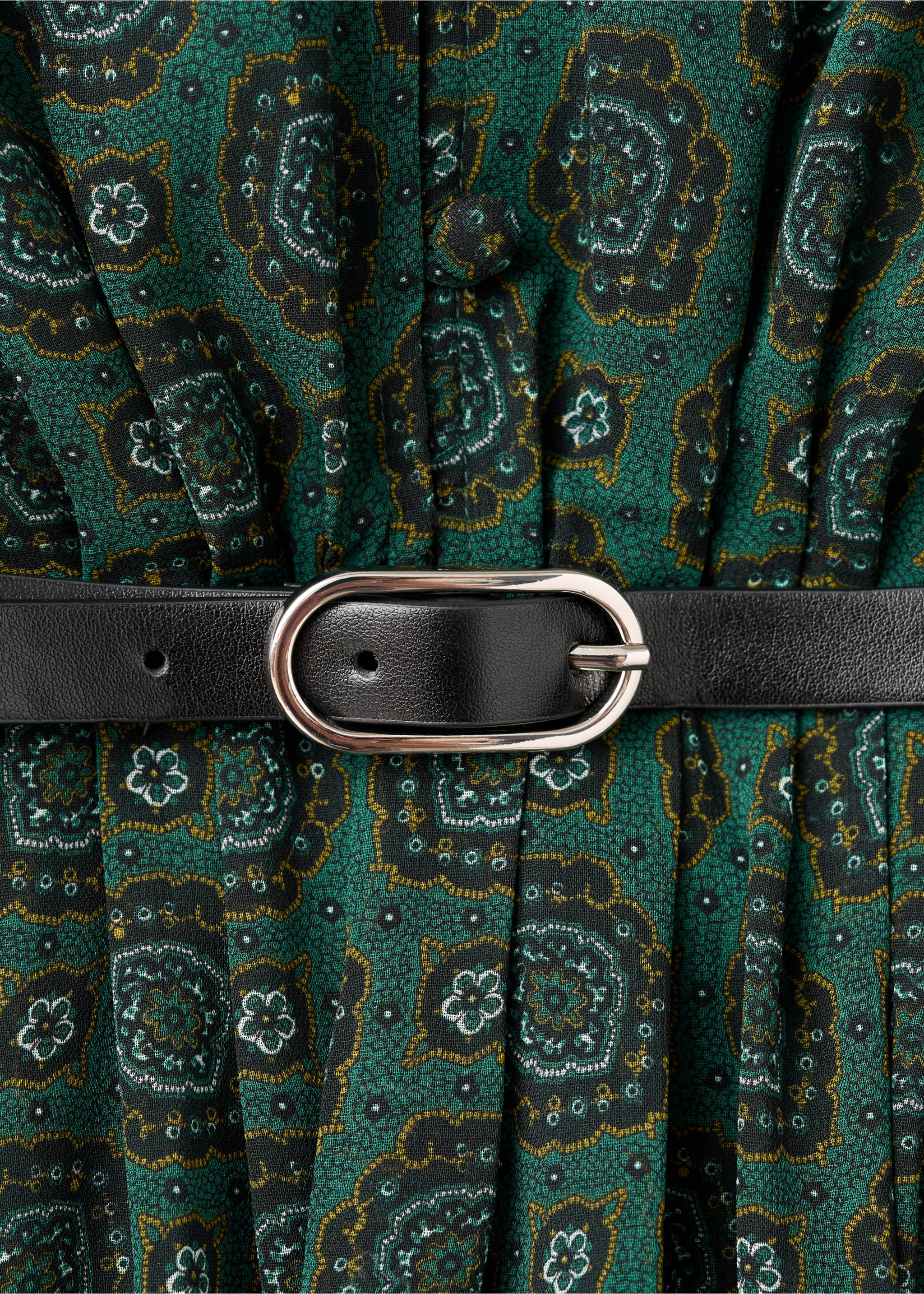 Robe imprimée avec foulard - Détail de l'article 0, Vert. Ref: 17015834-00.