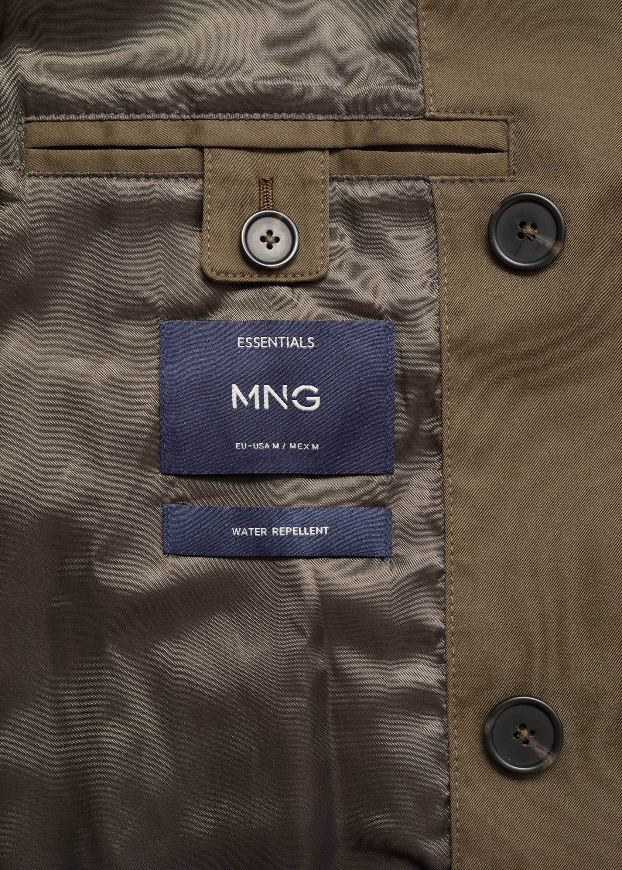 Water-repellent belted trench coat - Details of the article 0