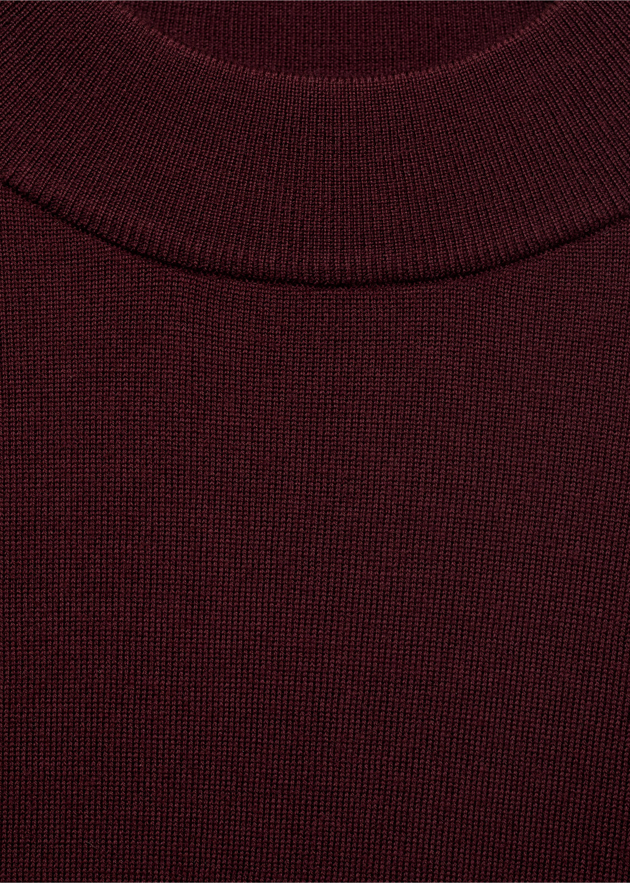 100% merino wool roll neck jumper - Details of the article 8, Wine. Ref: 17015973-00.
