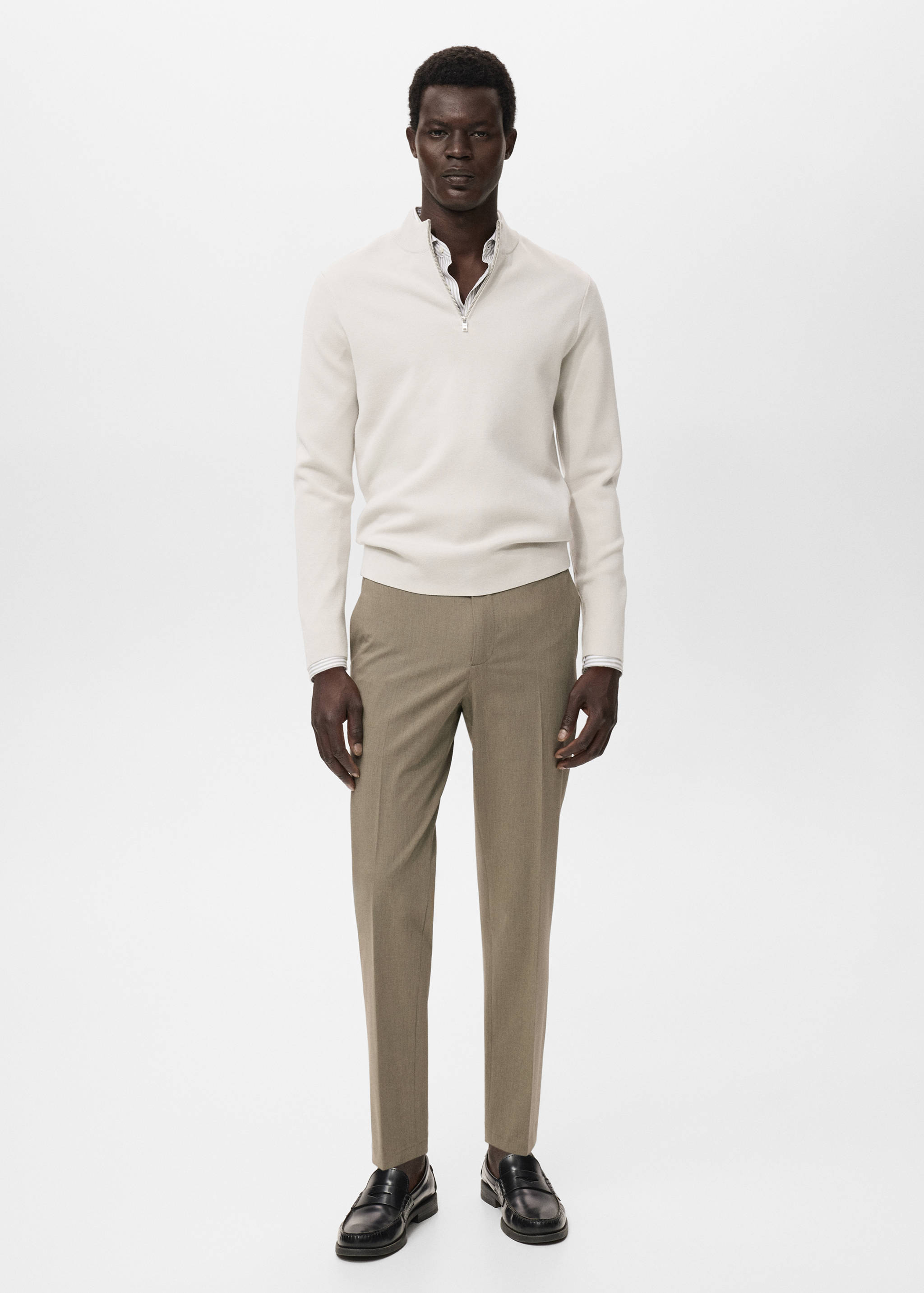 Knitted sweater with perkins neck - General plane