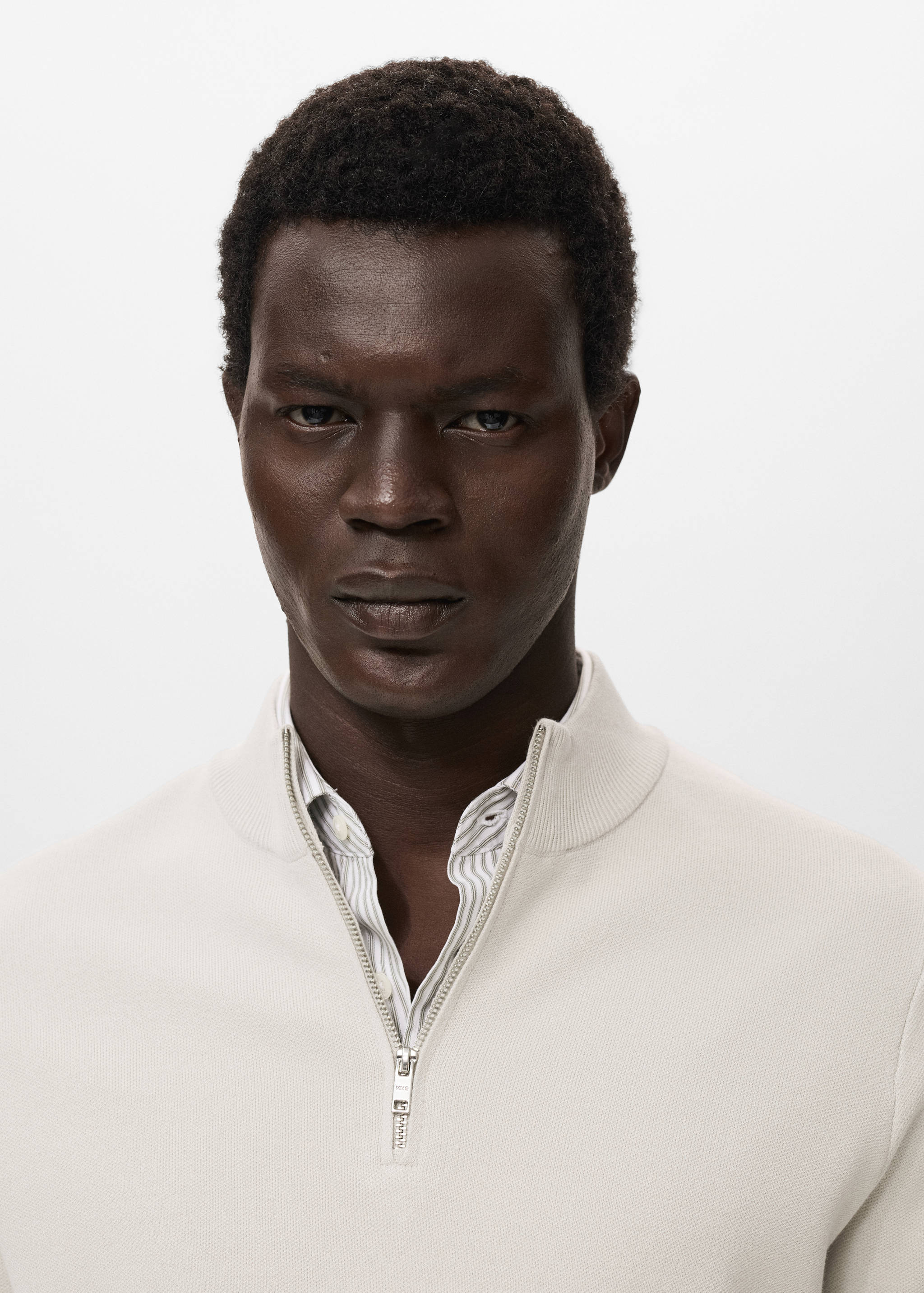 Knitted sweater with perkins neck - Details of the article 1