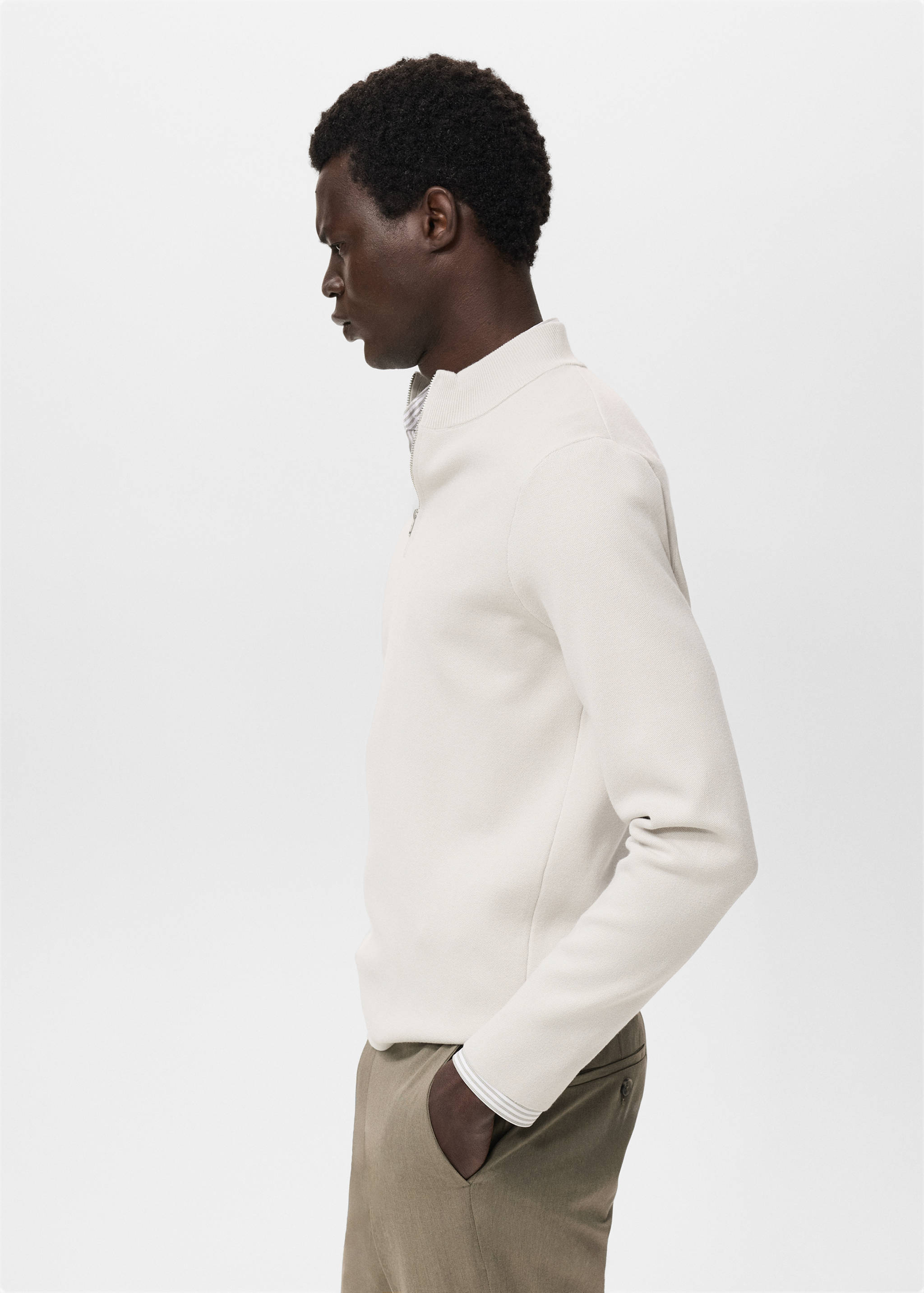 Knitted sweater with perkins neck - Details of the article 2