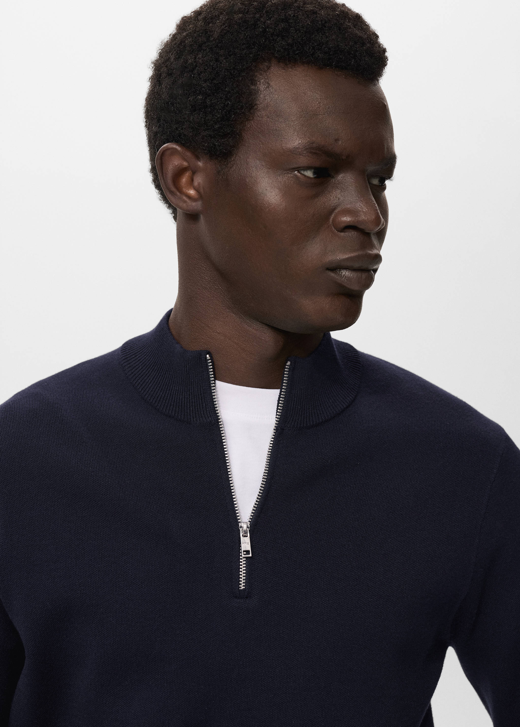 Knitted sweater with perkins neck - Details of the article 1