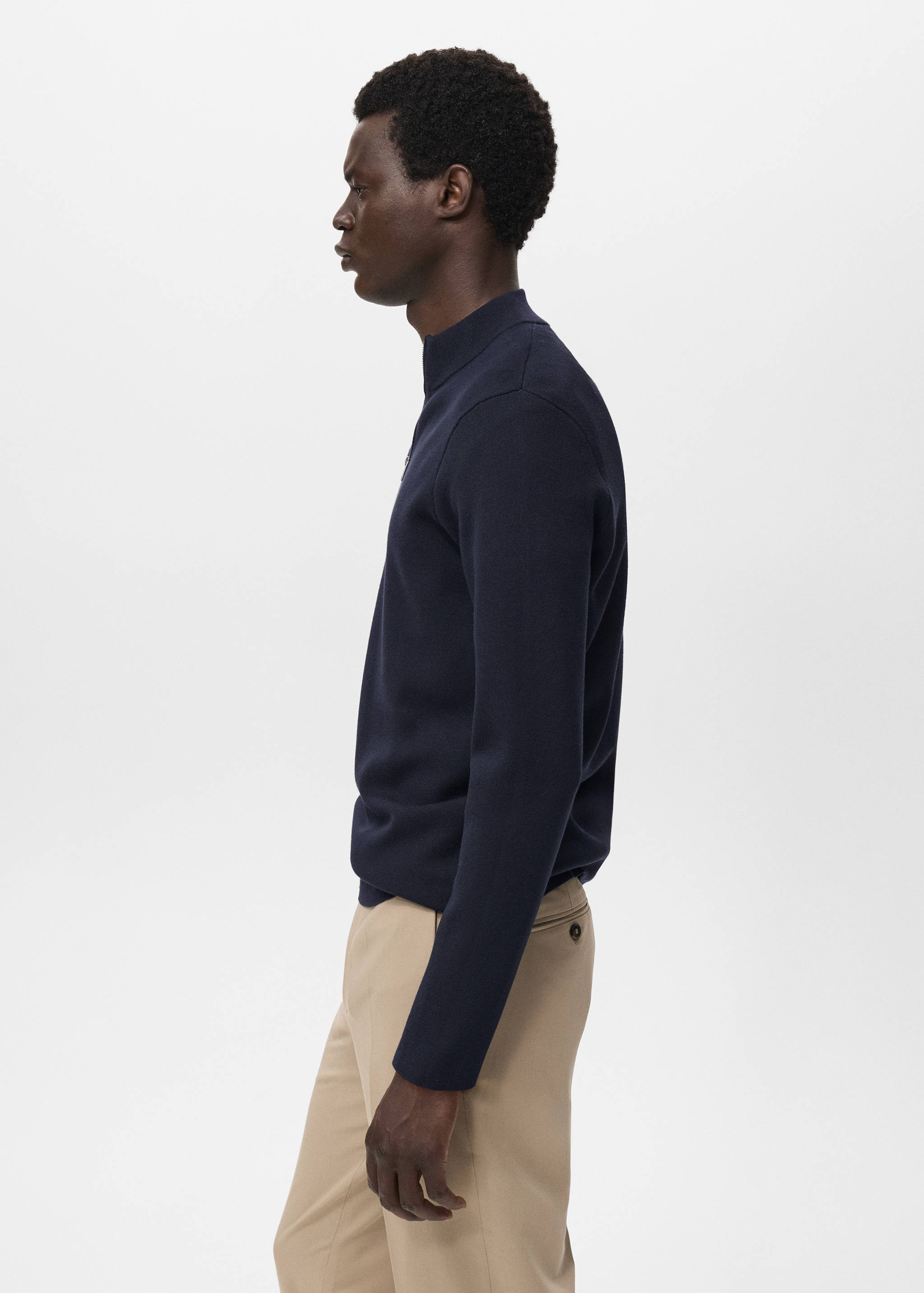 Knitted sweater with perkins neck - Details of the article 2