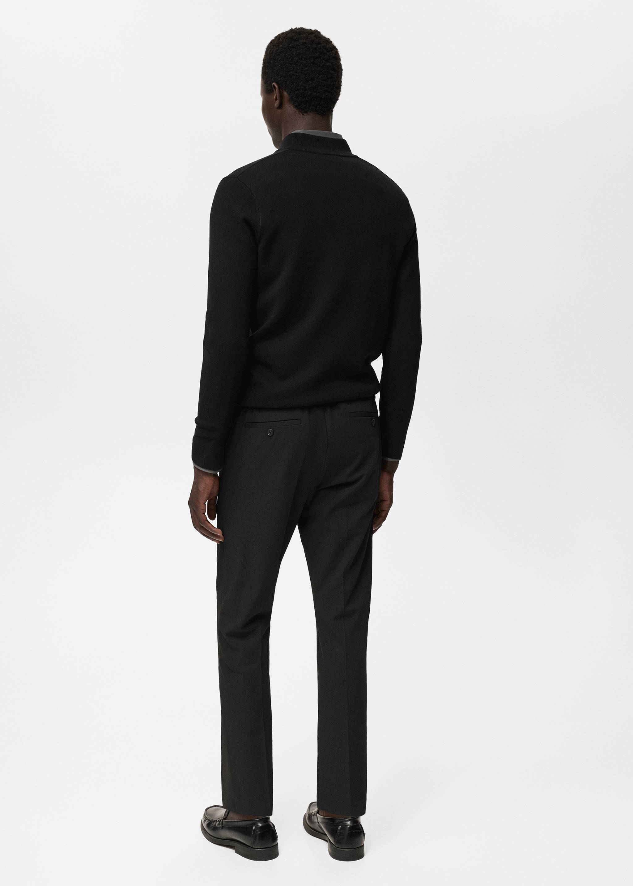 Knitted sweater with perkins neck - Reverse of the article