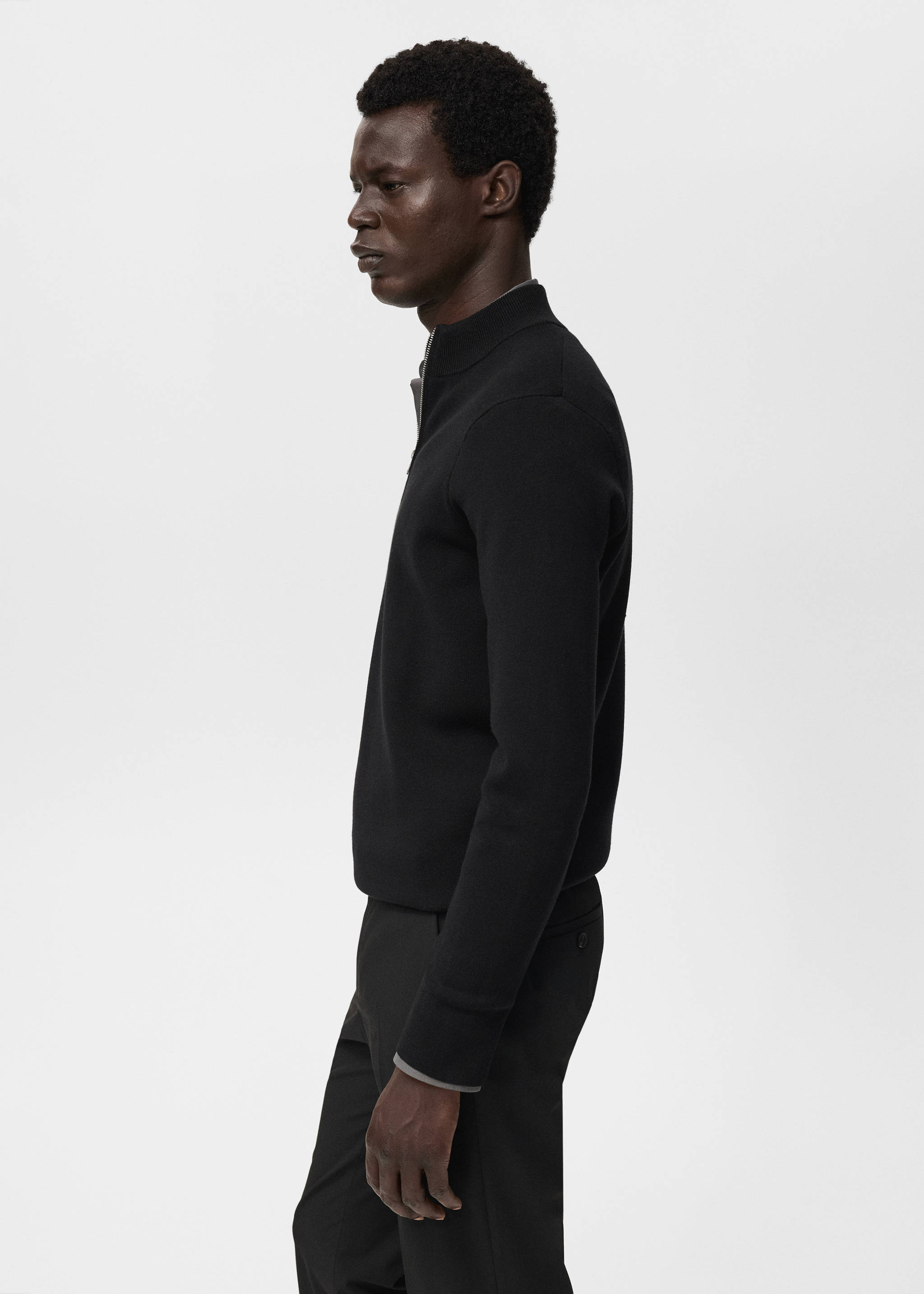 Knitted sweater with perkins neck - Details of the article 2