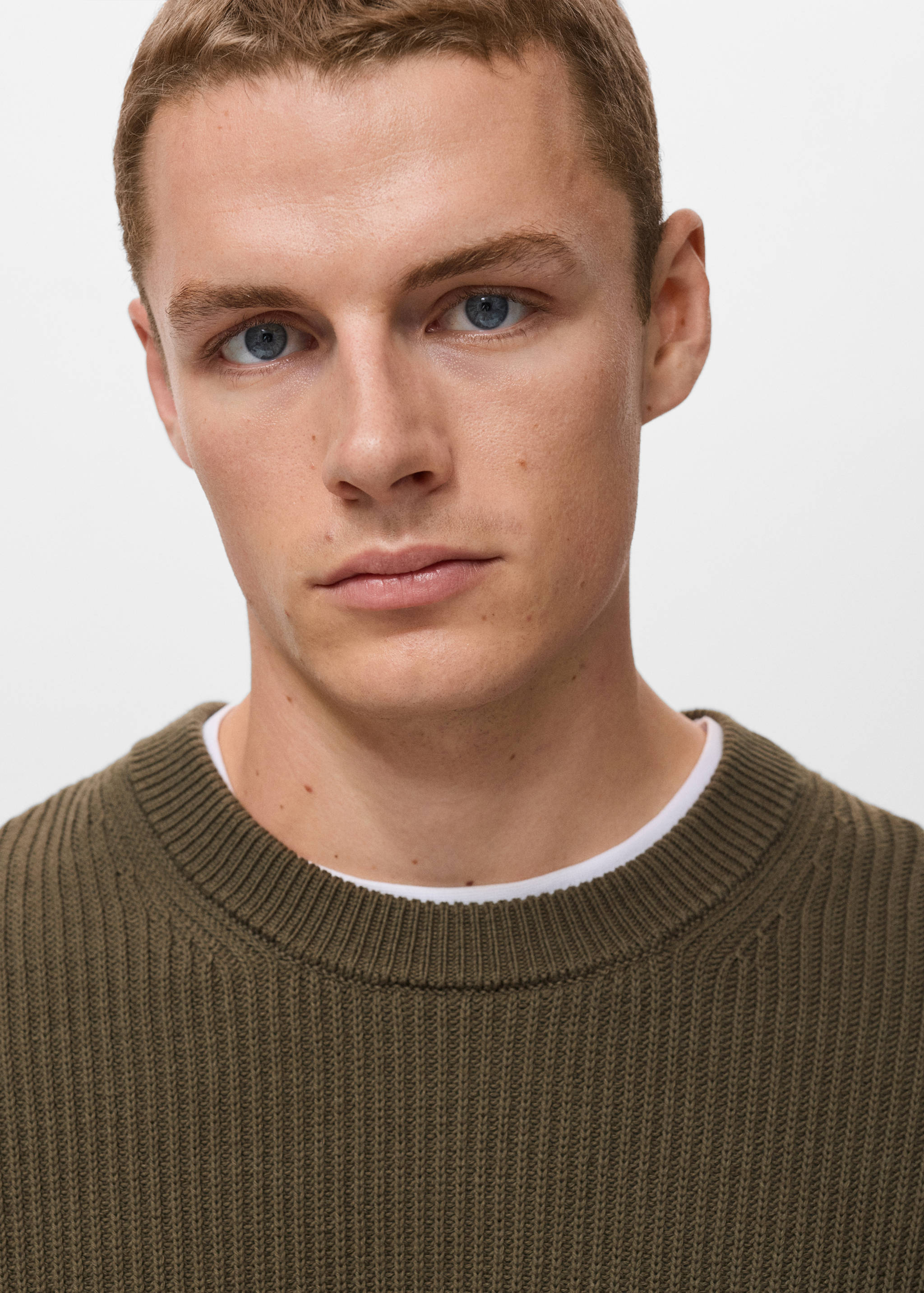 Fine rib-knit cotton sweater - Details of the article 1