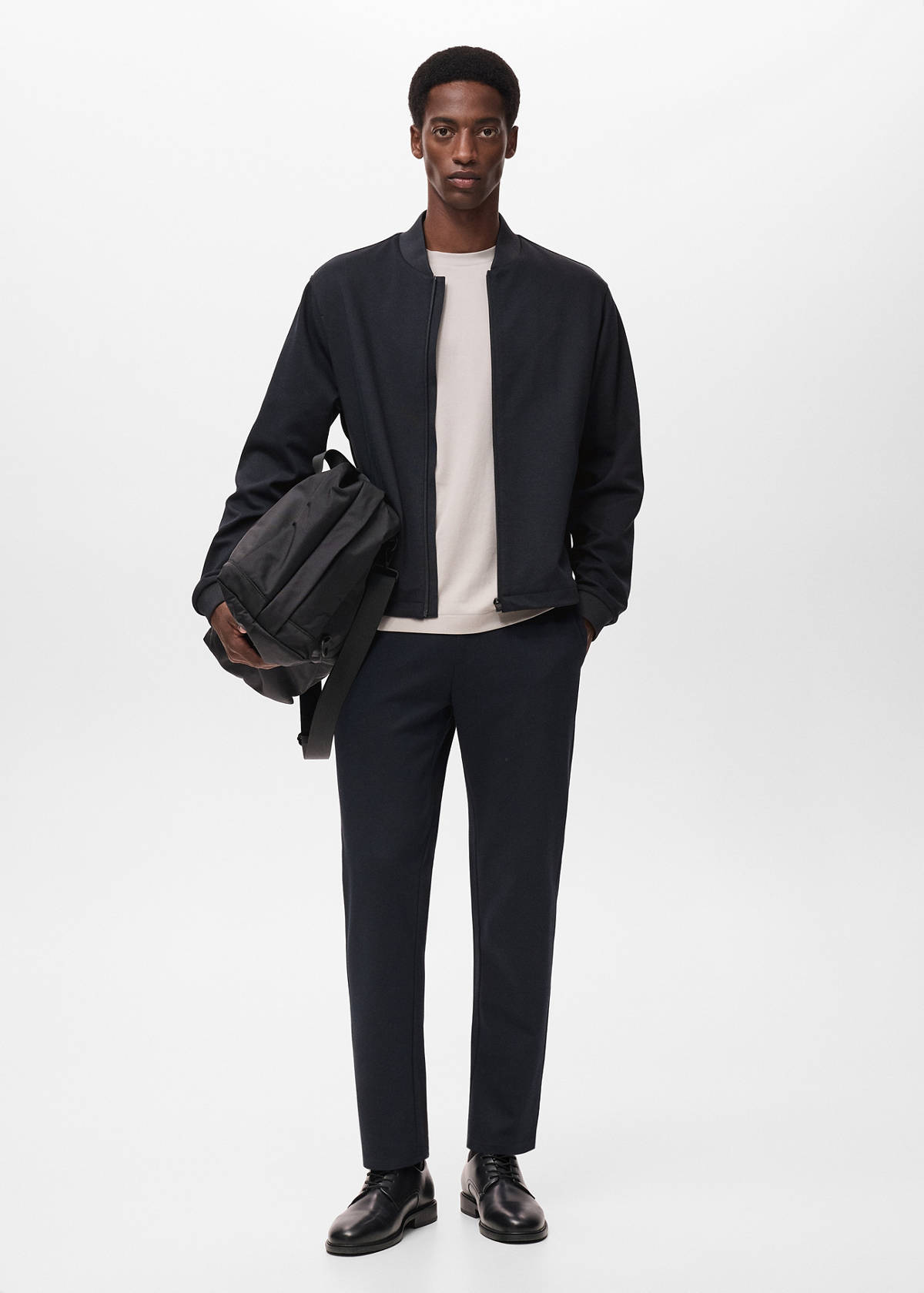 Comfort stretch zip-up hoodie — Navy