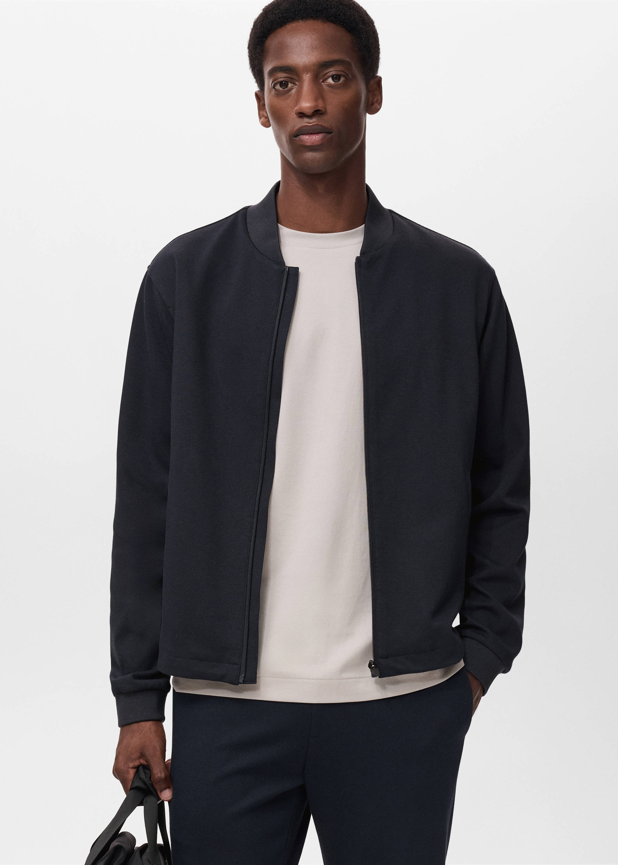 Sudadera cremallera comfort stretch - Plano medio