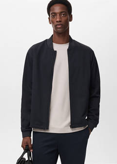 Comfort stretch zip-up hoodie — Navy 1