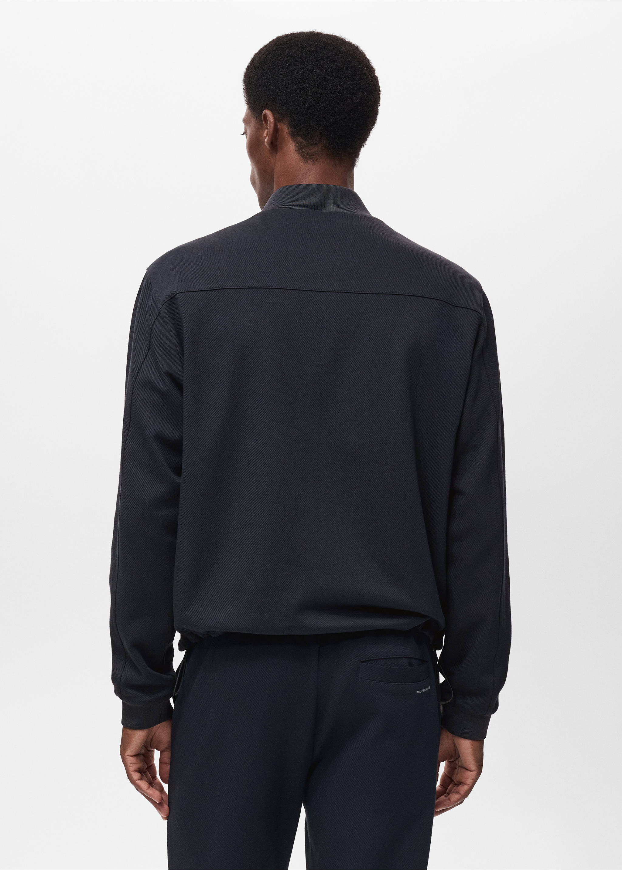 Sudadera cremallera comfort stretch - Reverso del artículo, Azul marino. Ref: 17015977-00.