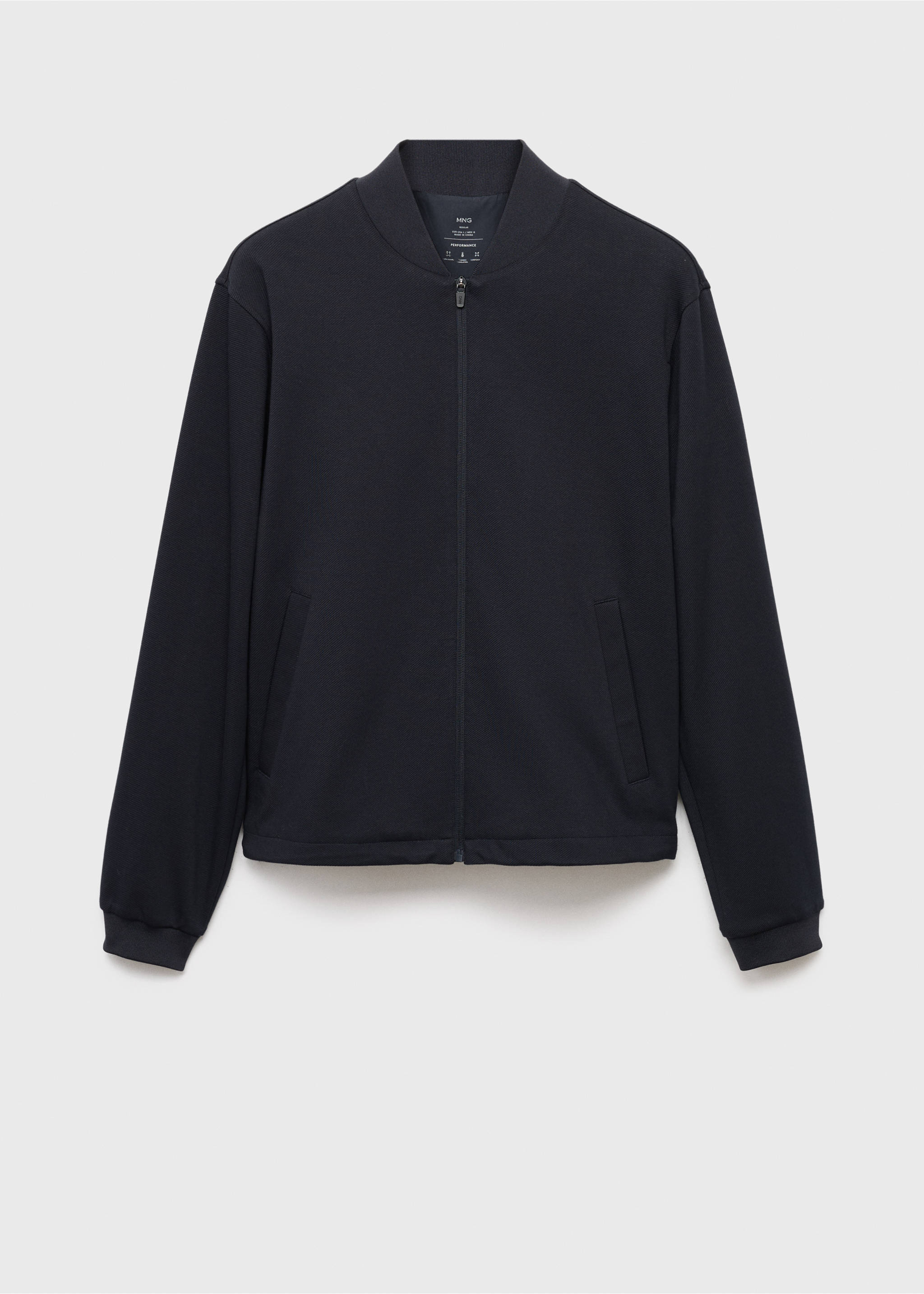 Sweat à zip comfort stretch - Article sans modèle, Bleu marine. Ref: 17015977-00.