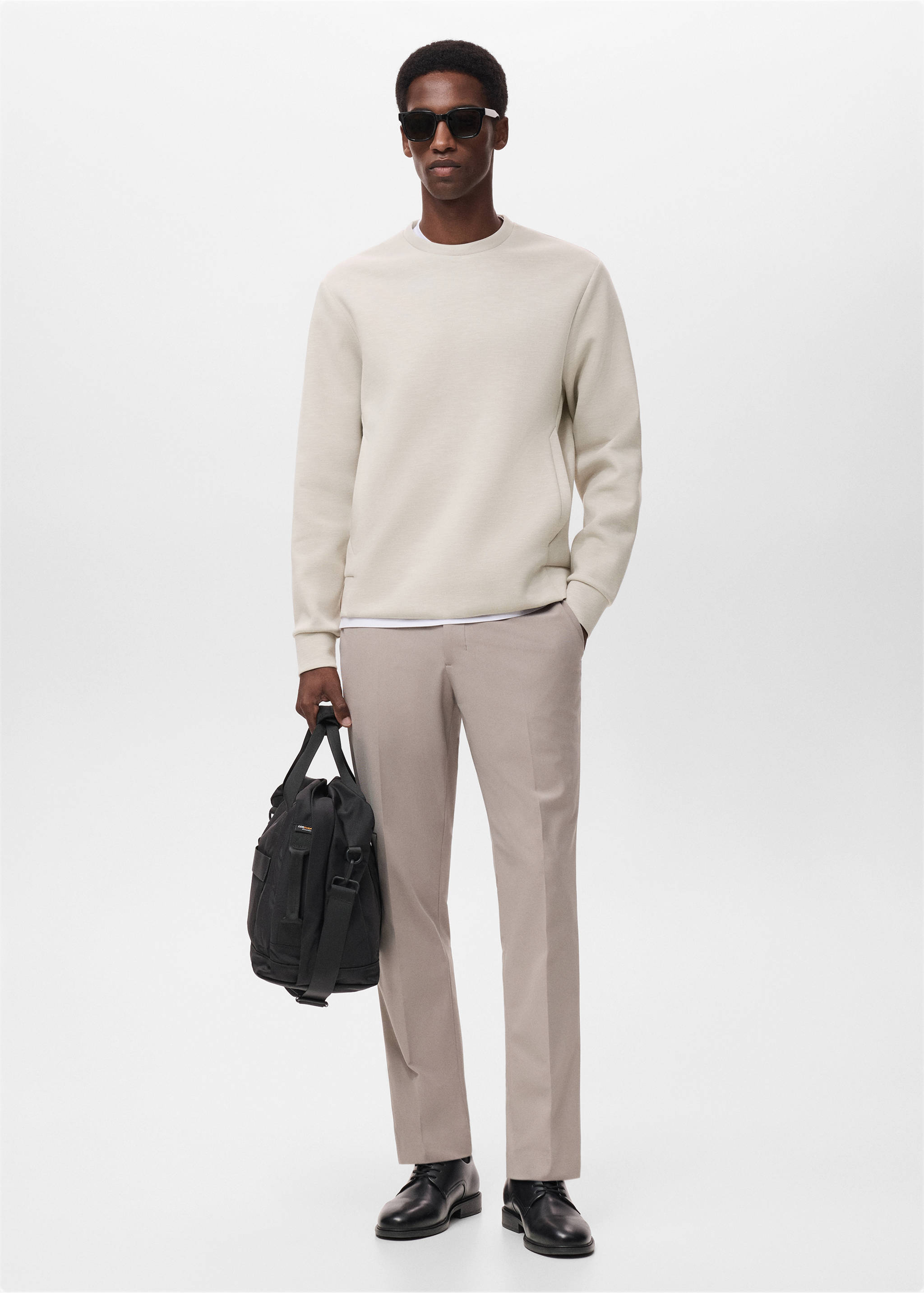 Regular-fit Thermolite® sweatshirt with pocket - General plane, Ice Grey. Ref: 17015980-00.