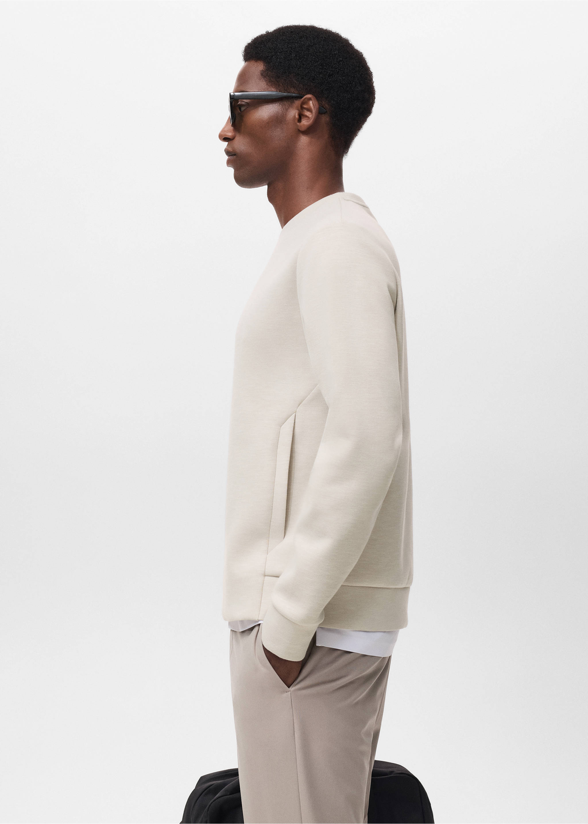 Regular-fit Thermolite® sweatshirt with pocket - Details of the article 2, Ice Grey. Ref: 17015980-00.